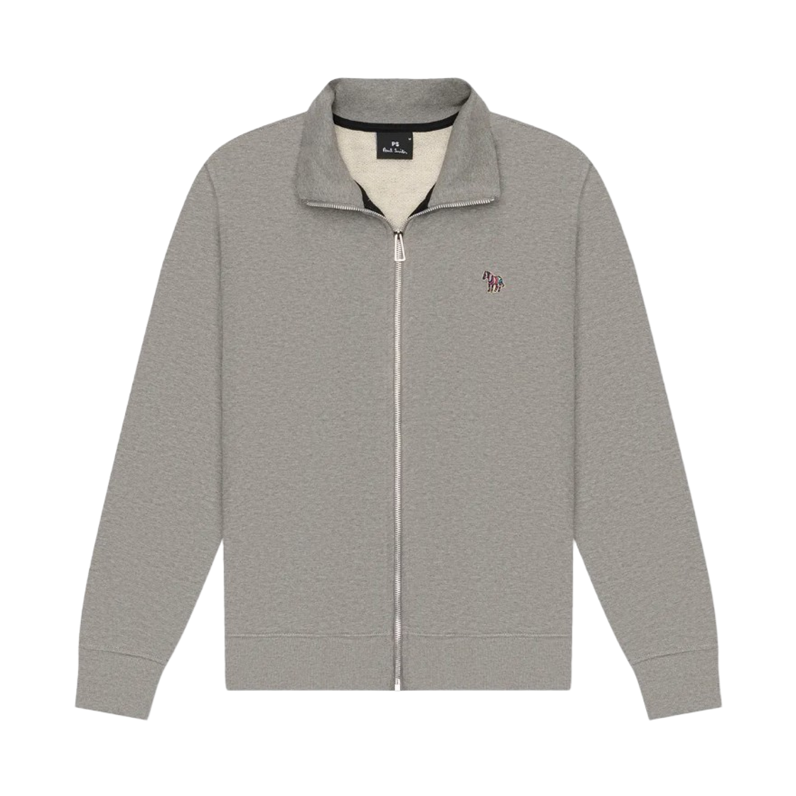 M2R-136T-KZEBRA-72 Paul Smith Cotton Zebra Logo Zip Sweatshirt Grey