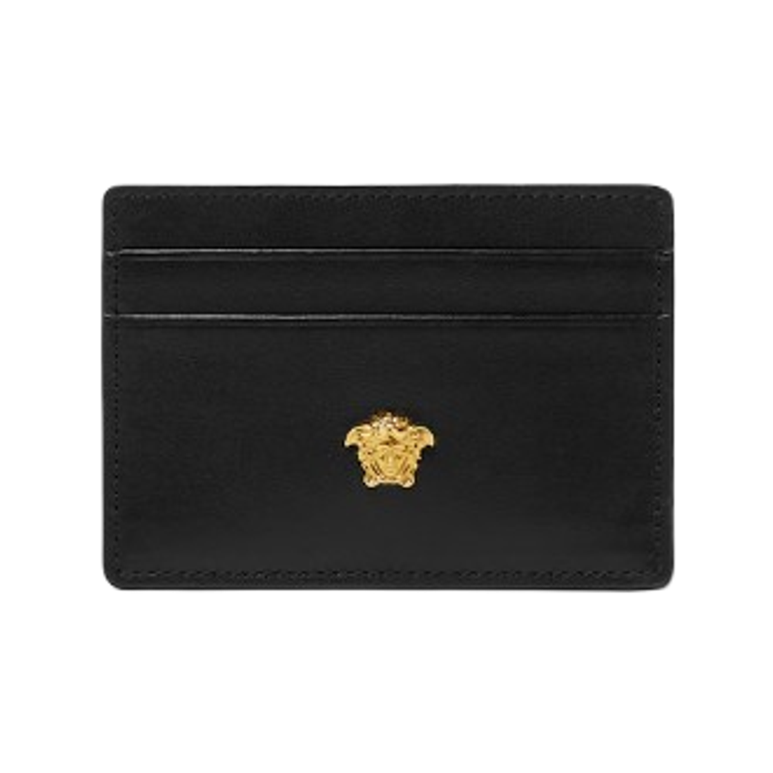 DPN2467-1A14675-1B00V Versace La Medusa Leather Card Holder Black Gold