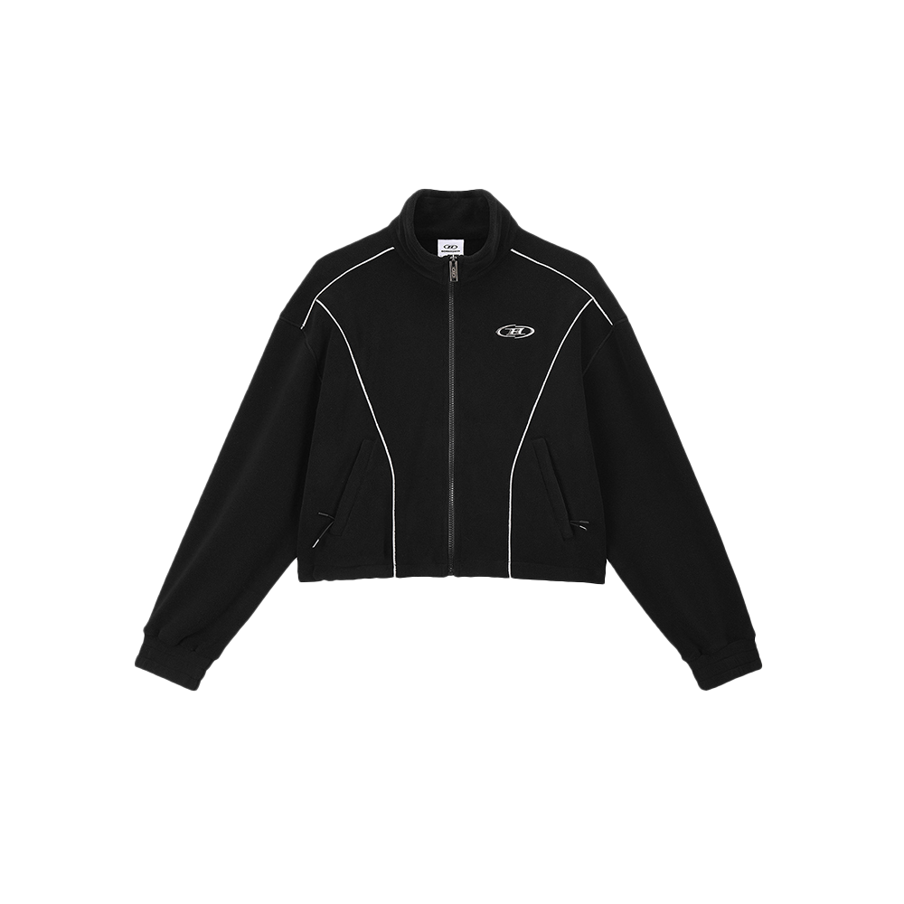 본투윈 우먼 크롬 B 플리스 크롭 자켓 블랙(BORN TO WIN W Chrome B Fleece Crop Jacket Black)
