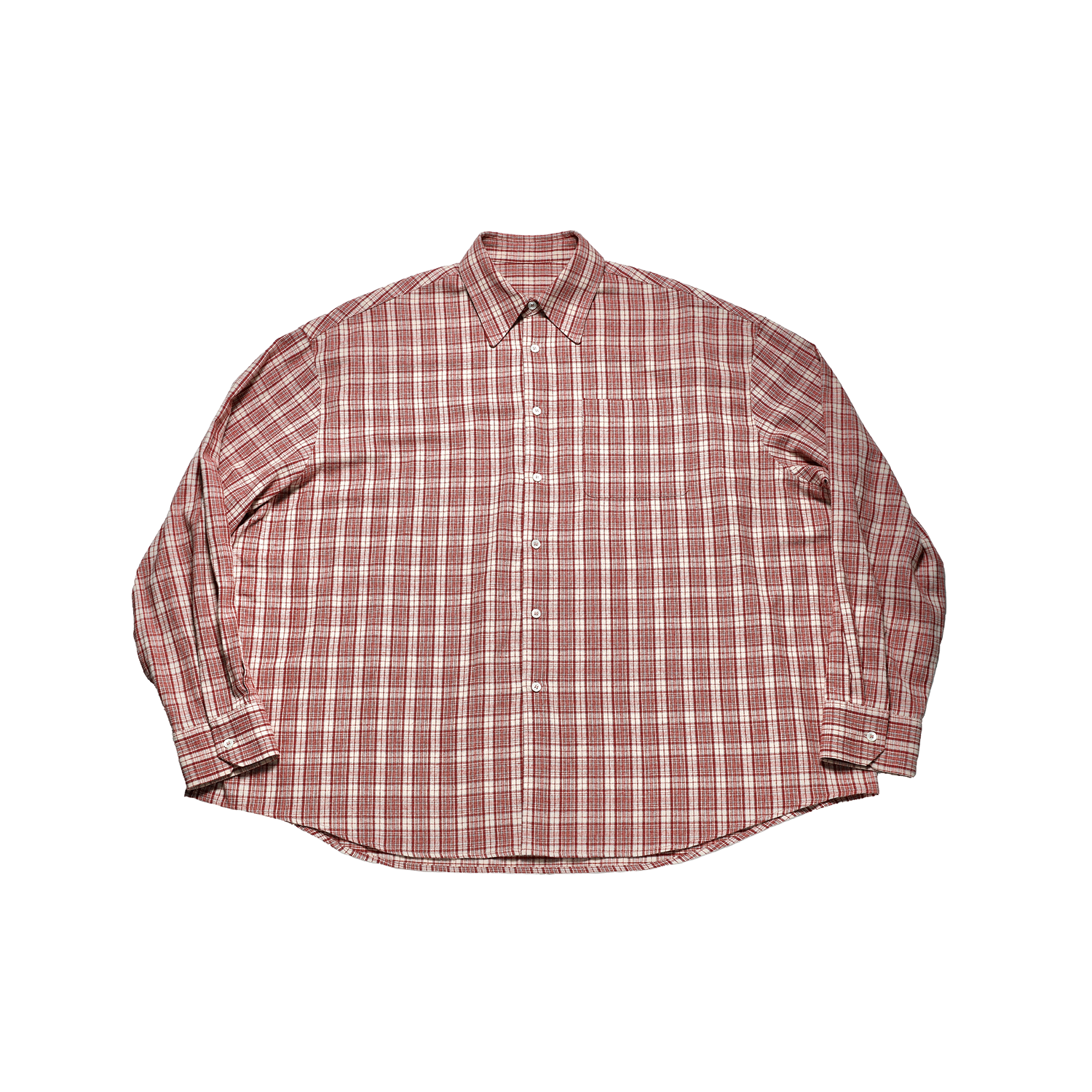 엠제이디 오버사이즈 플란넬 체크 셔츠 레드(MJD Oversized Flannel Check Shirt Red)