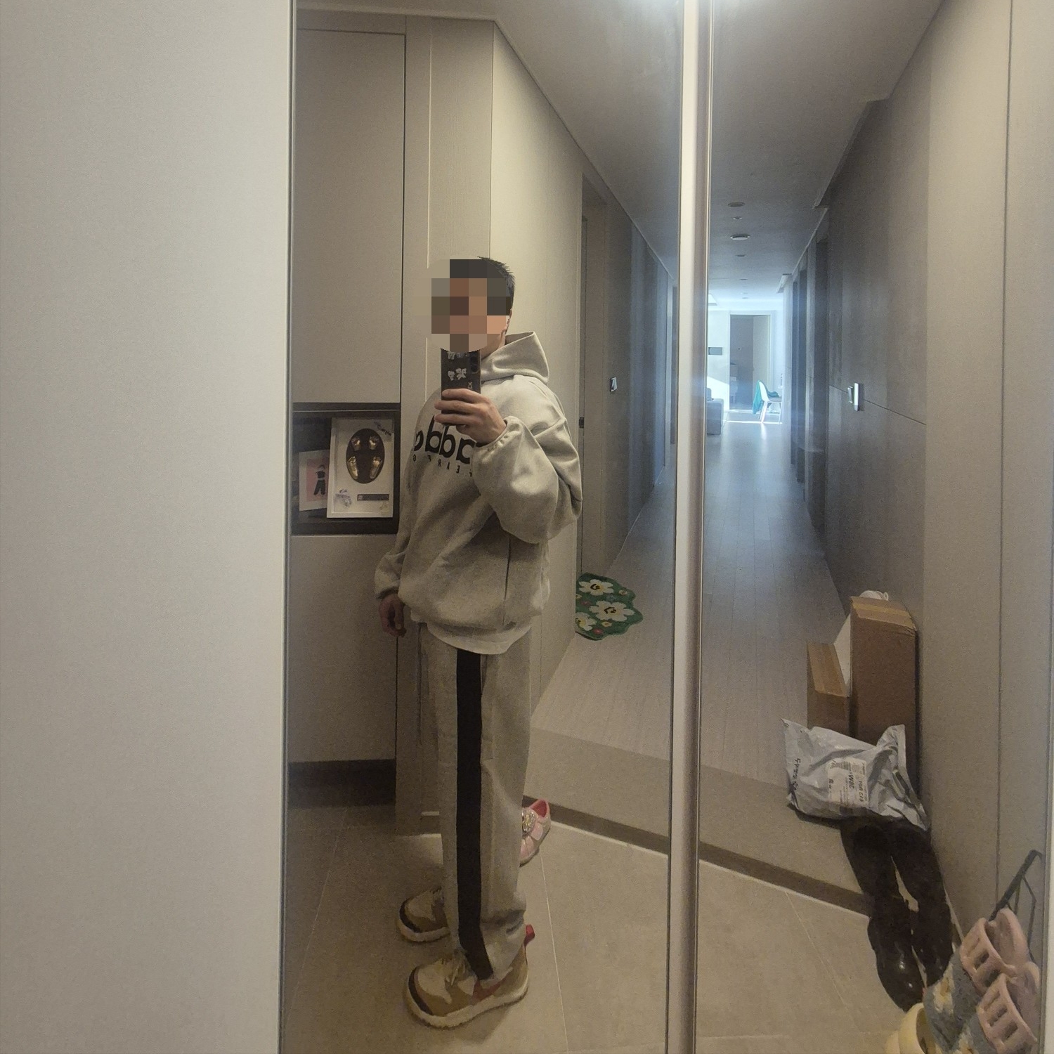 Adidas x Fear of God Athletics Cotton Fleece Hoodie Medium Grey Heather - KR Sizing 착용 스타일 - 3