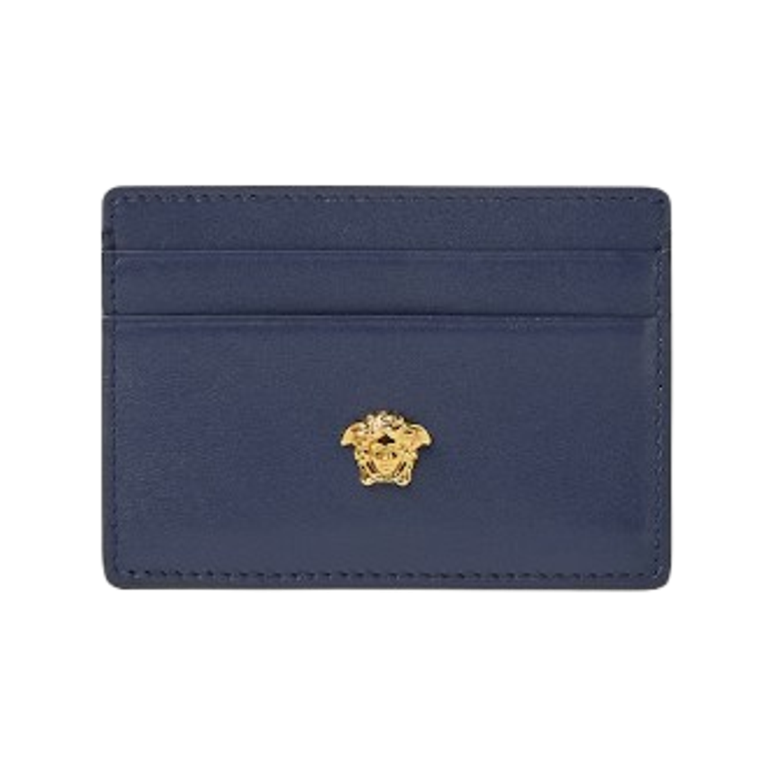 DPN2467-1A14675-1UF5V Versace La Medusa Leather Card Holder Blue Gold