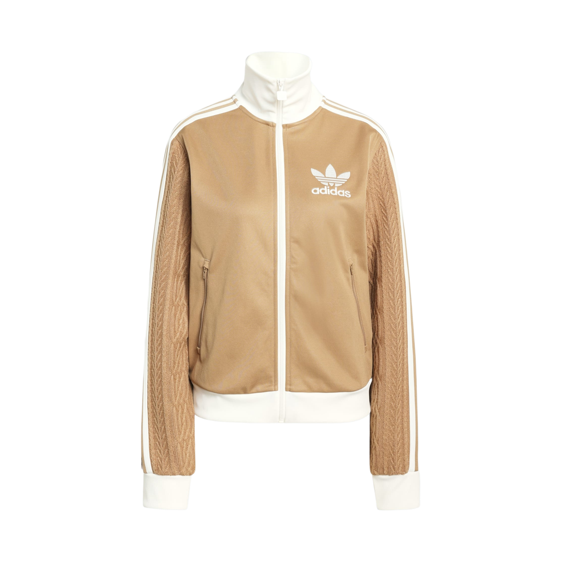 (W) 아디다스 오리지널스 니트 클래식 트랙탑 카드보드  - KR 사이즈((W) Adidas Originals Knitted Classic Track Top Cardboard - KR Sizing)