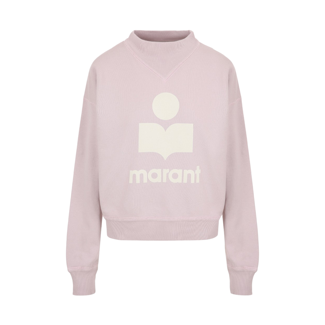 (W) 이자벨 마랑 모비 로고 디테일 코튼 스웨트셔츠 라이트 핑크 에크루 - 25FW((W) Isabel Marant Moby Logo Detail Cotton Sweatshirt Light Pink Ecru - 25FW) - 1