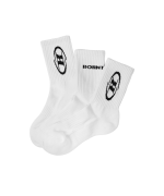 BORN TO WIN Symbol B Logo Socks 3pack White