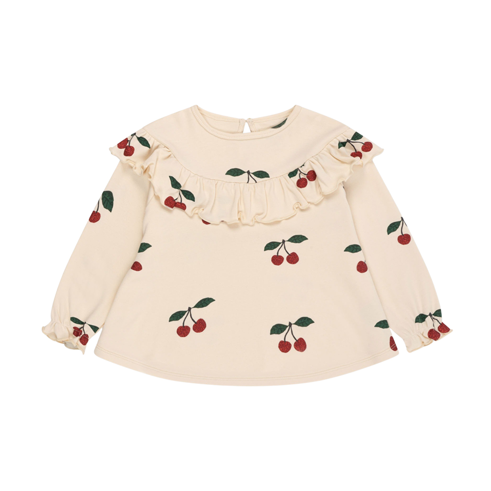 국내공식 콩제슬래드 말리 글리터 블라우스 체리(Konges Sløjd Malli Glitter Blouse Gots Ma Grande Cerise Glitter)