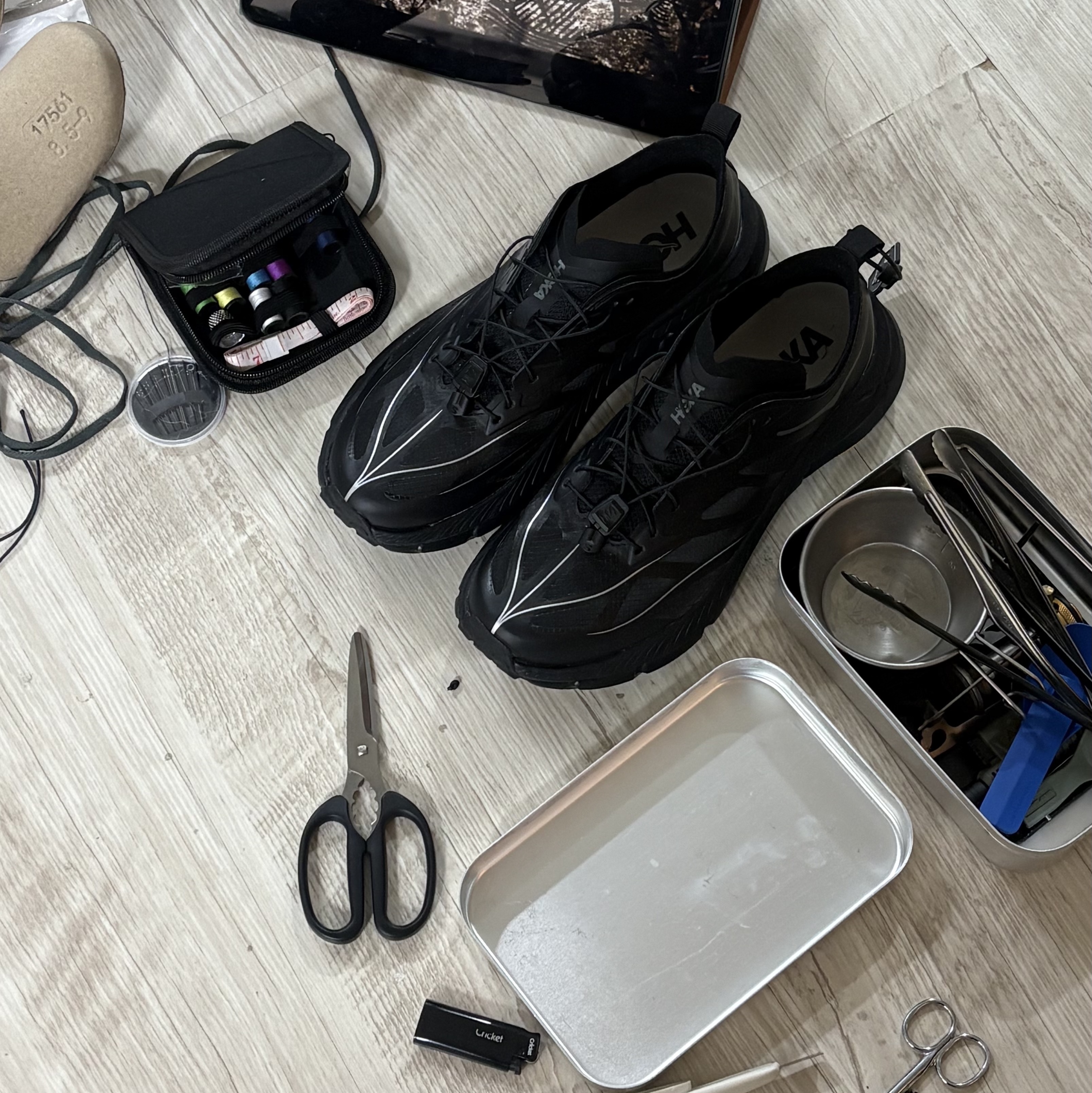 Hoka Mafate Speed 4 Lite Black Outer Orbit 착용 스타일 - 2