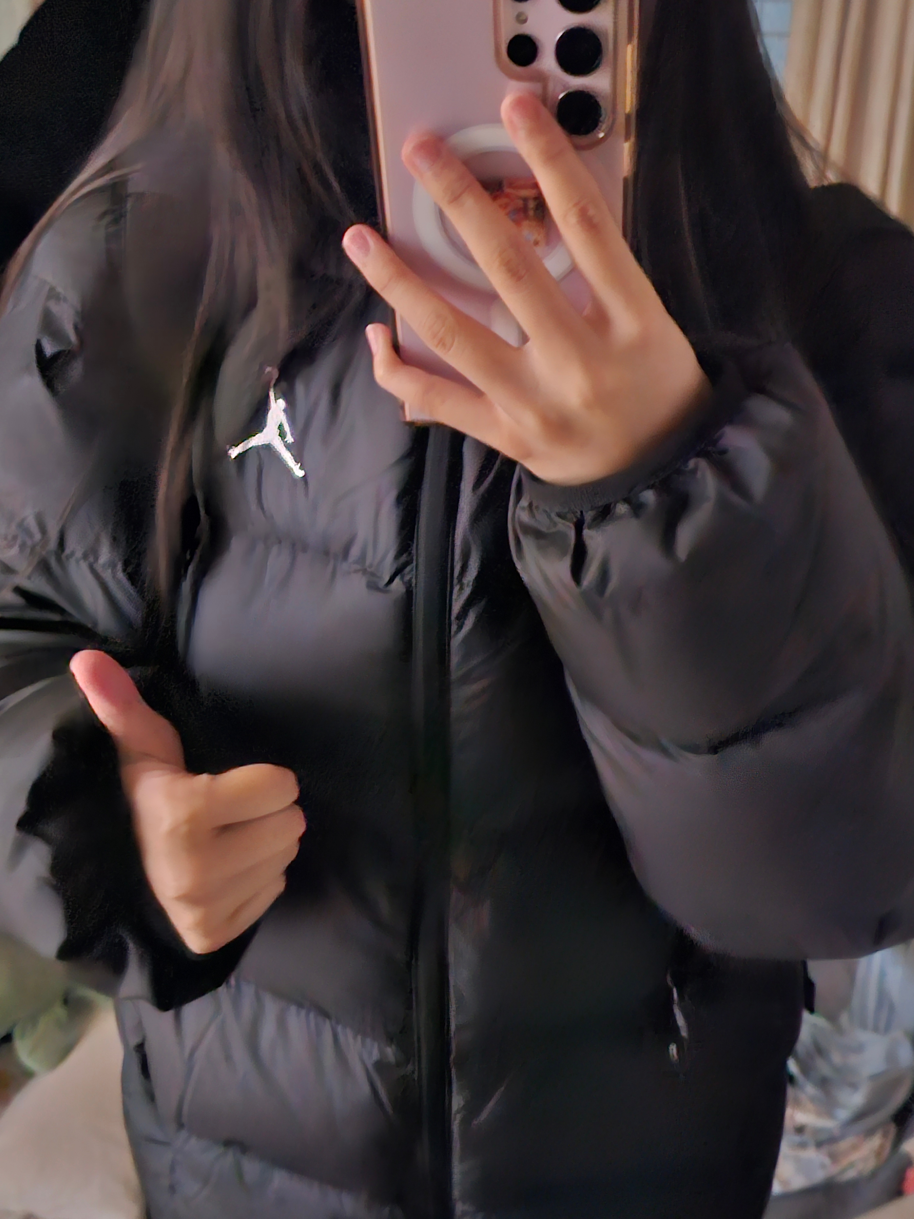 Jordan Brooklyn Puffer Jacket Black (FV7317-010) 착용 스타일 - 1