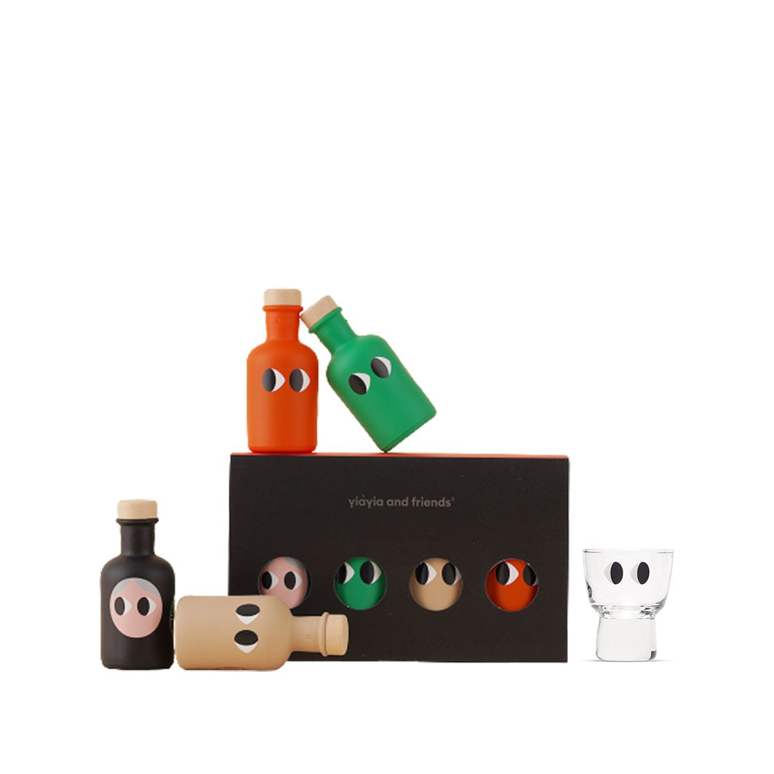 [KREAM 단독] 이야이야앤프렌즈 엑스트라 버진 올리브오일 미니 4종 세트 + 아이즈 샷잔([KREAM 단독] Yiayia and friends Extra Virgin Olive Oil Mini 4 Set + Shot glass)