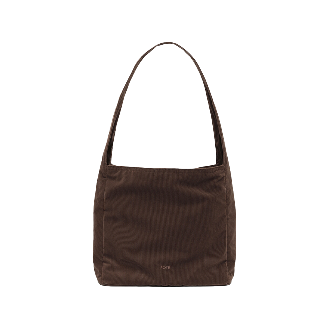 포테 0008 스퀘어 숄더백 코듀로이브라운(POTE 0008 Square Shoulder Bag Corduroy Brown)