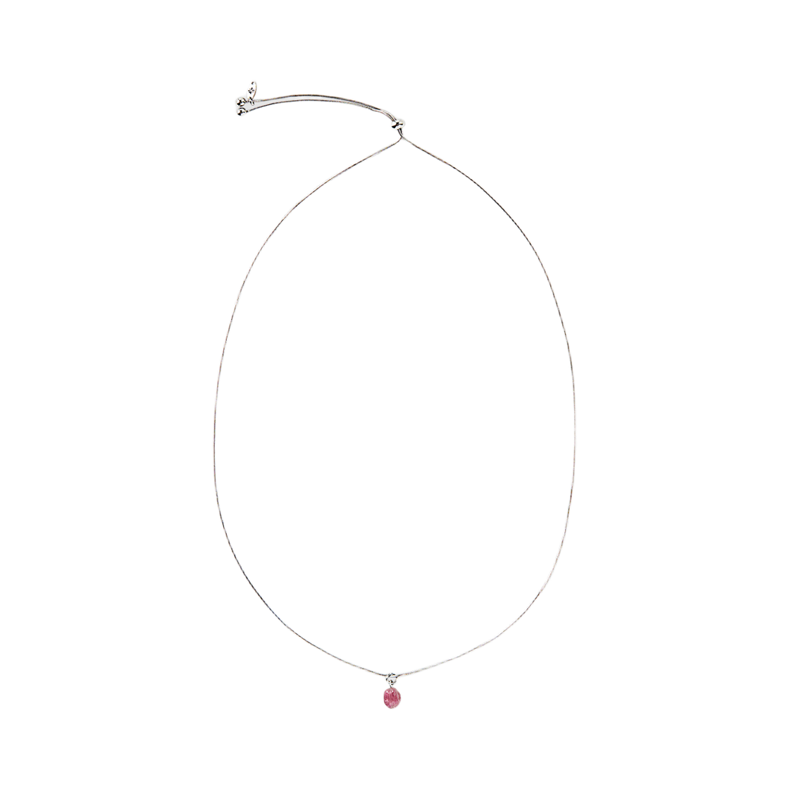 RioAN080 Riomeu Signature Stone Snake Chain Necklace Pink