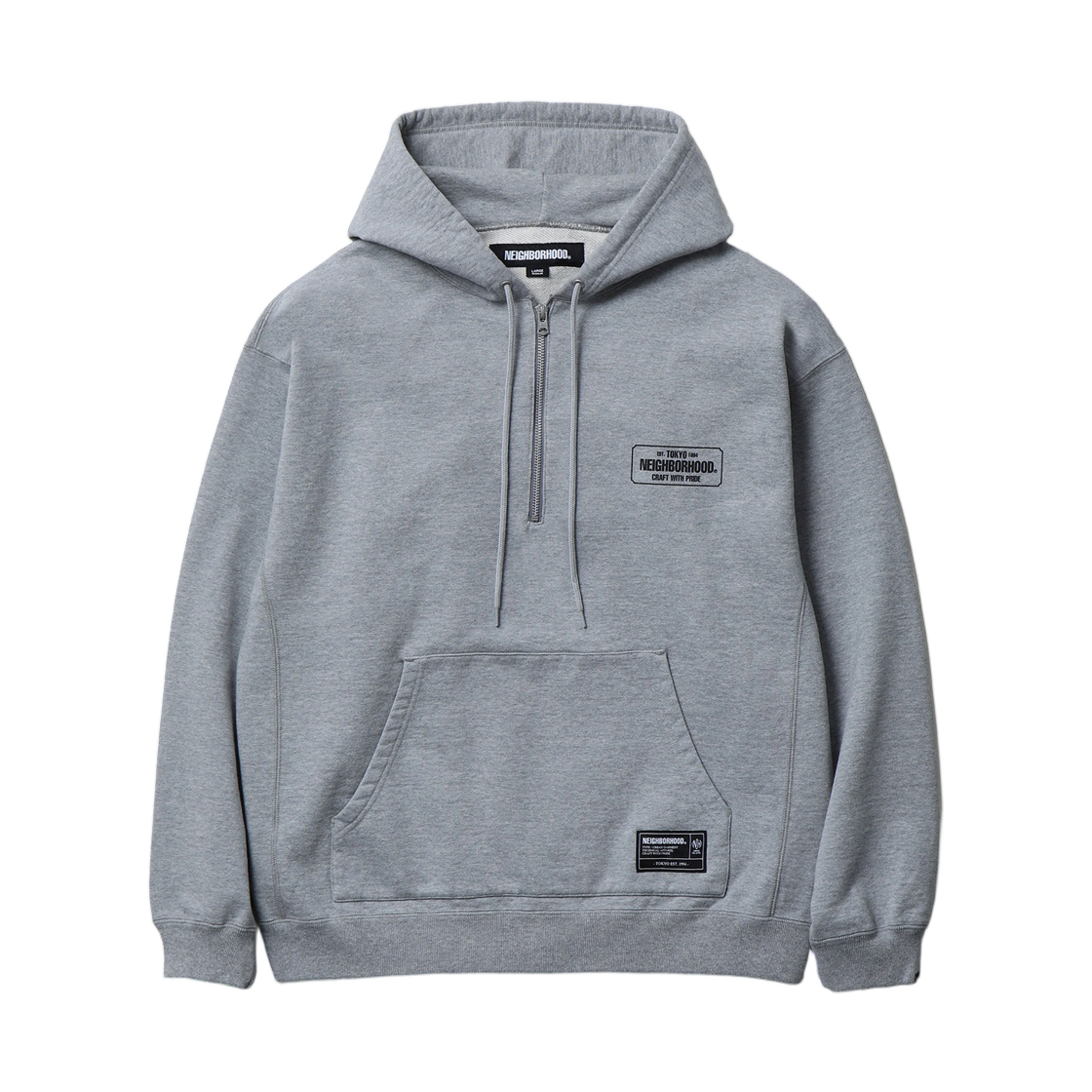 252UWNH-CSM02 Neighborhood Classic Sweat Half Zip Hoodie L/S Gray
