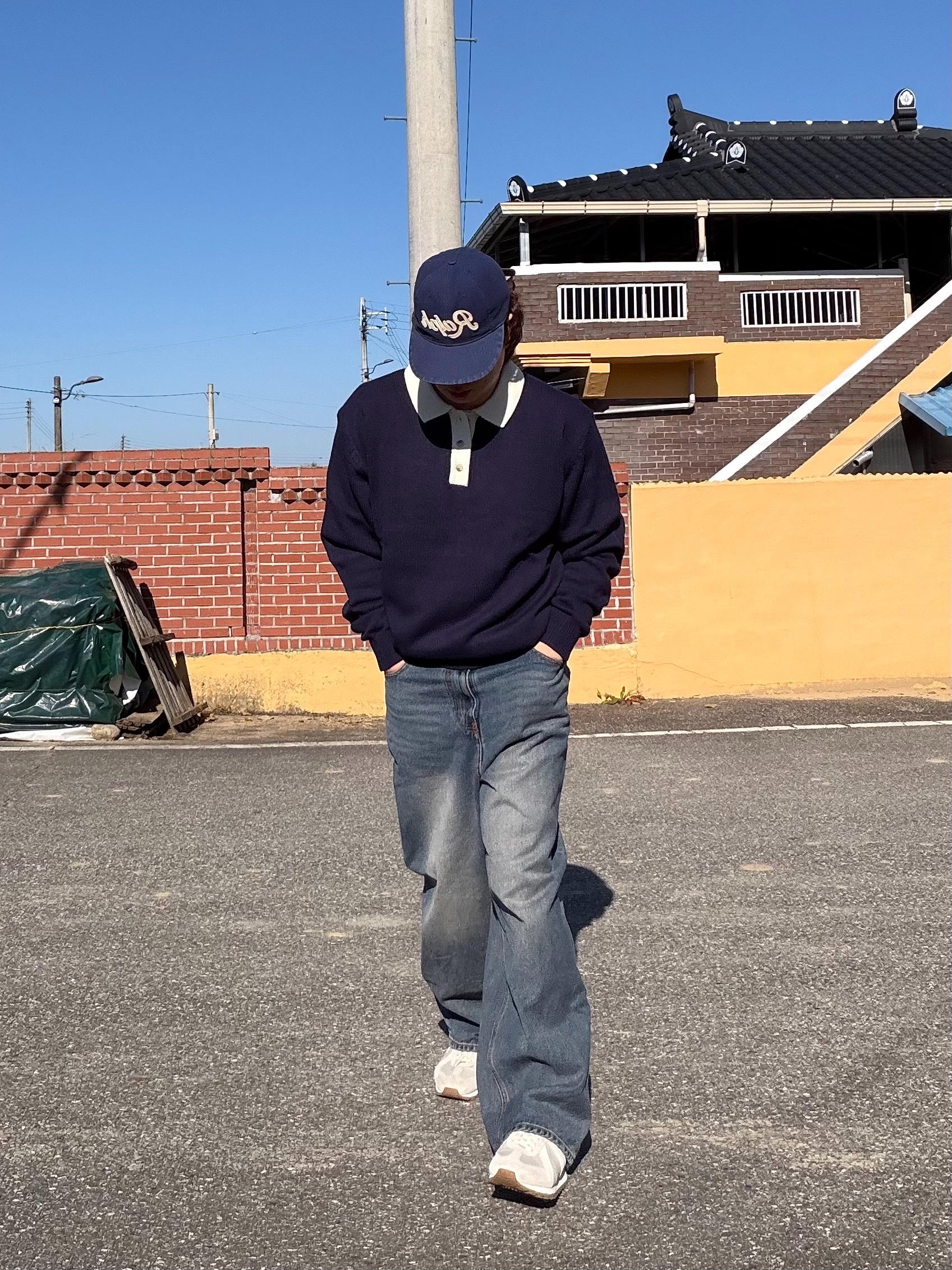 [20% 적립] Polo Ralph Lauren Applique Twill Ball Cap Newport Navy - 25SS 착용 스타일 - 3