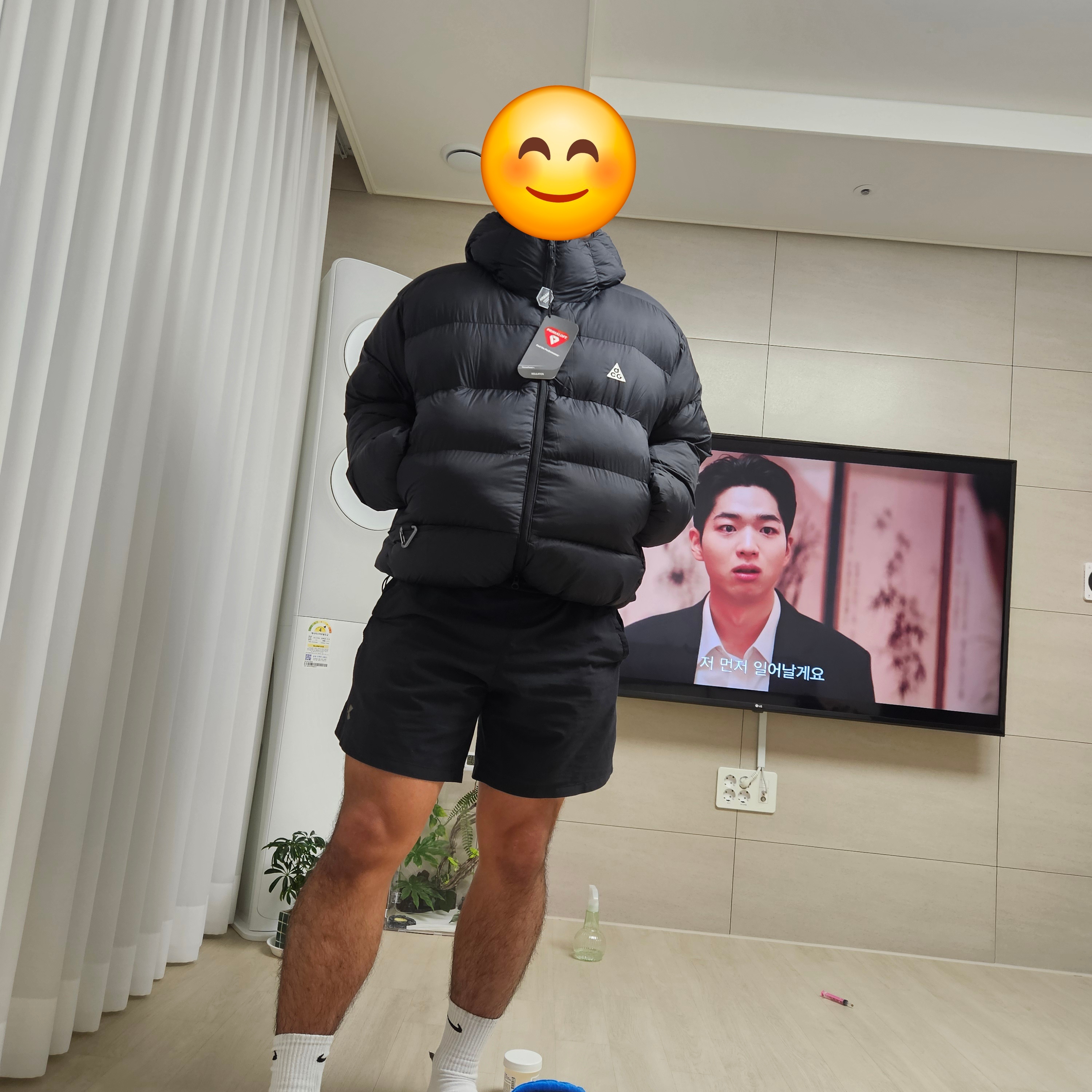 Nike ACG Therma-Fit ADV Lunar Lake Loose Hooded Jacket Black Summit White - Asia 착용 스타일