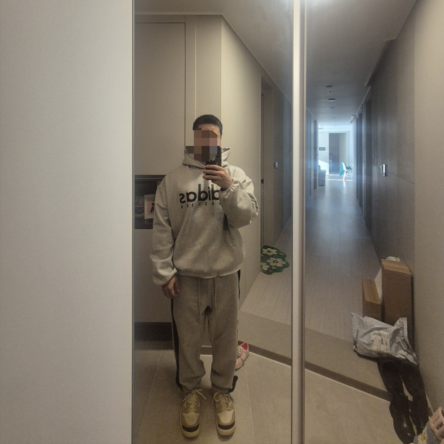 Adidas x Fear of God Athletics Cotton Fleece Hoodie Medium Grey Heather - KR Sizing 착용 스타일 - 2