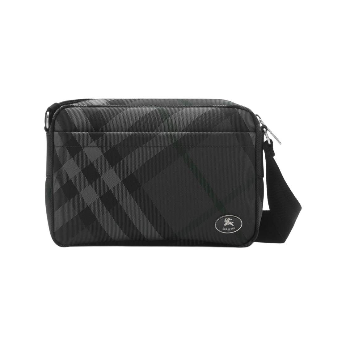 8111318 Burberry Slim Grid Crossbody Bag Charcoal