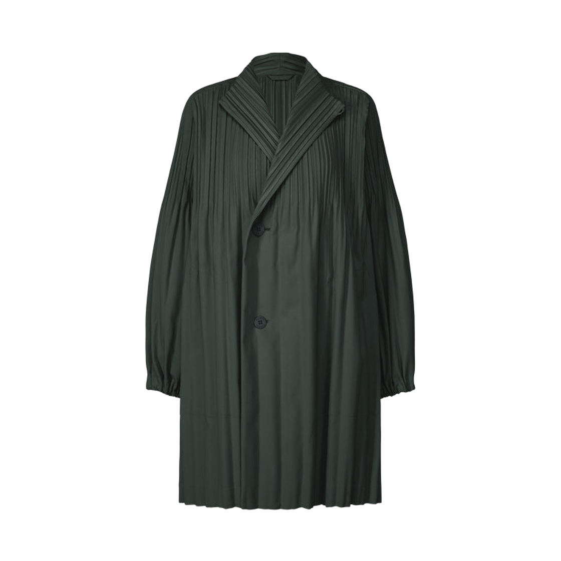 PP58-ZA892-17 (W) Pleats Please Issey Miyake Smooth Coat Charcoal