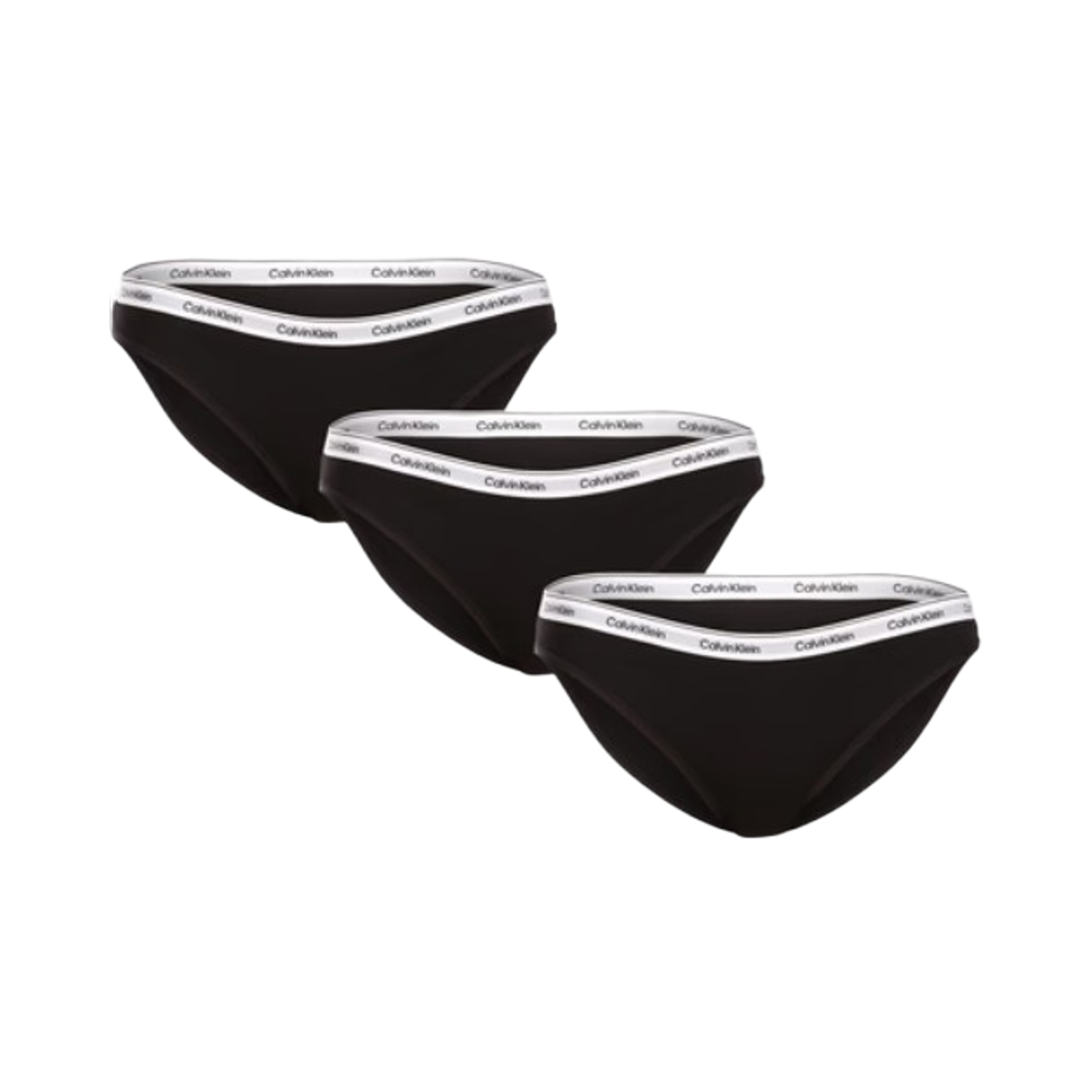 (W) 캘빈 클라인 아이콘 로고 3팩 비키니 브리프 블랙((W) Calvin Klein Icon Logo 3-pack Bikini Briefs Black) - 1