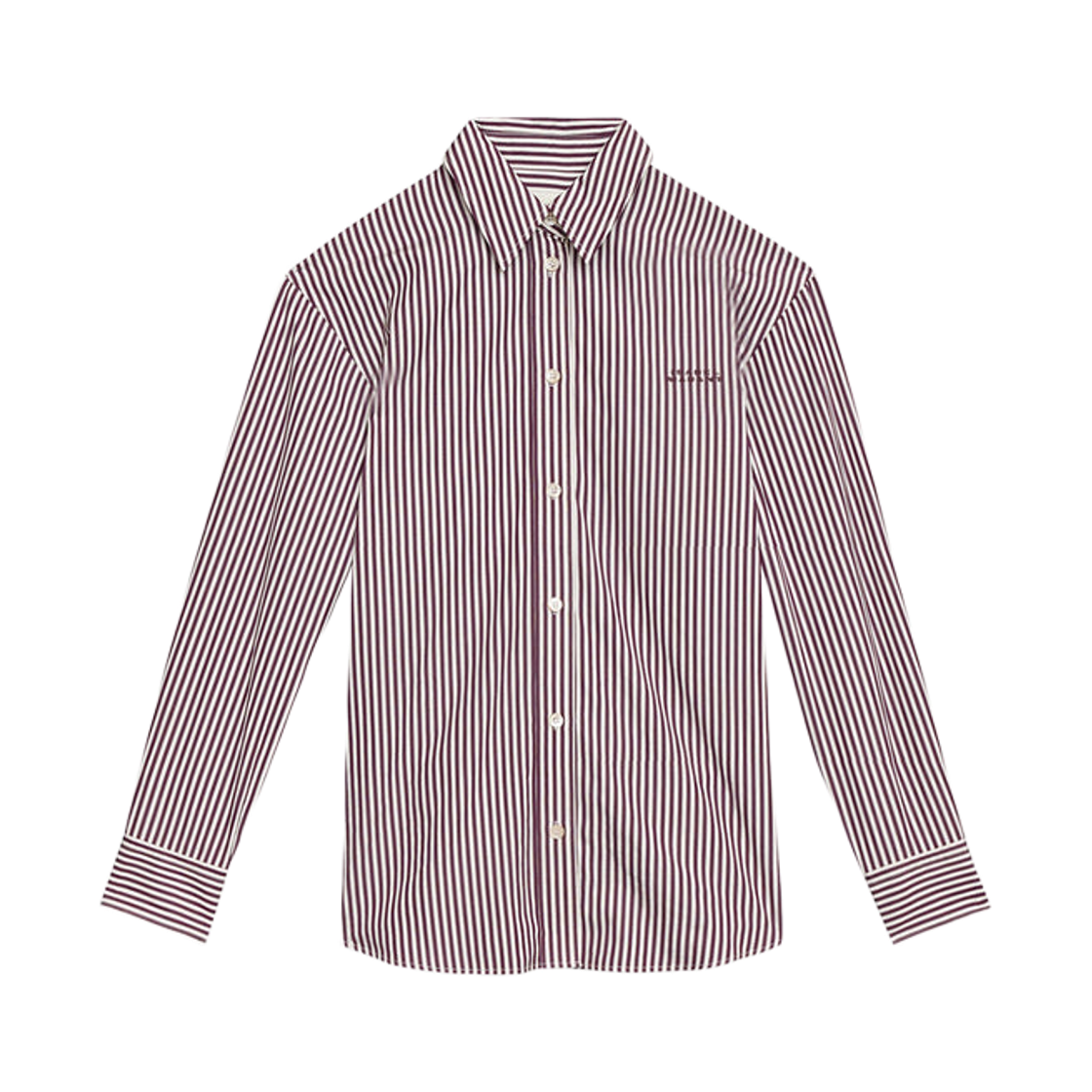 CH0177FA-B1I01I-ECBY (W) Isabel Marant Fabriza Striped Shirt Ecru Burgundy - 24FW