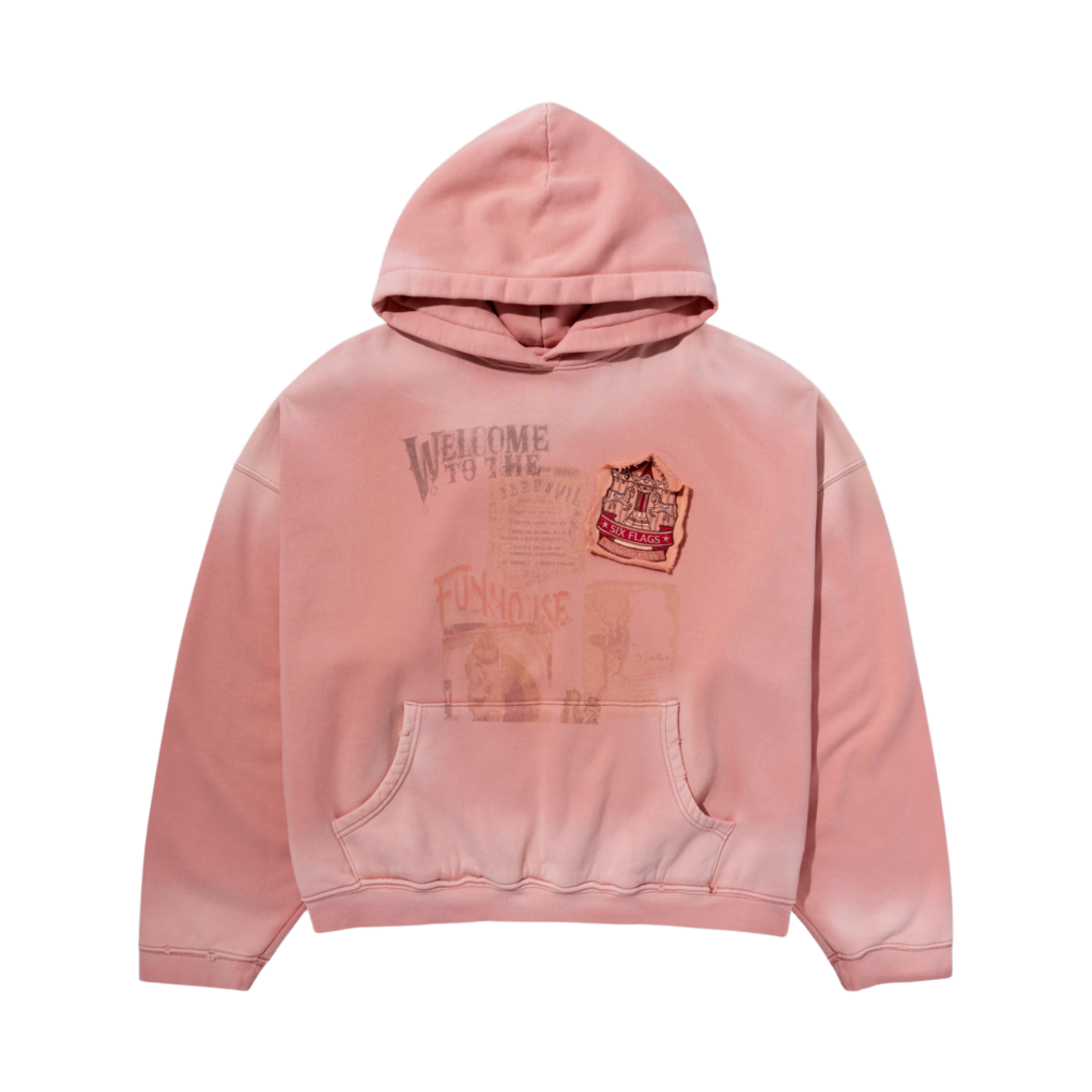 25FWUVCCHDP Undermycar 25FW Forgotten Carnival Collage Vtg Hoodie Dull Pink