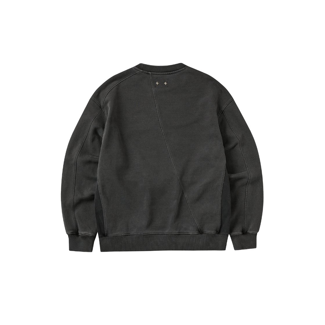 리오므 언발란스 절개 피그먼트 헤비 스웻셔츠 차콜(Riomeu Unbalanced Incision Pigmentation Heavy Sweatshirt Charcoal)