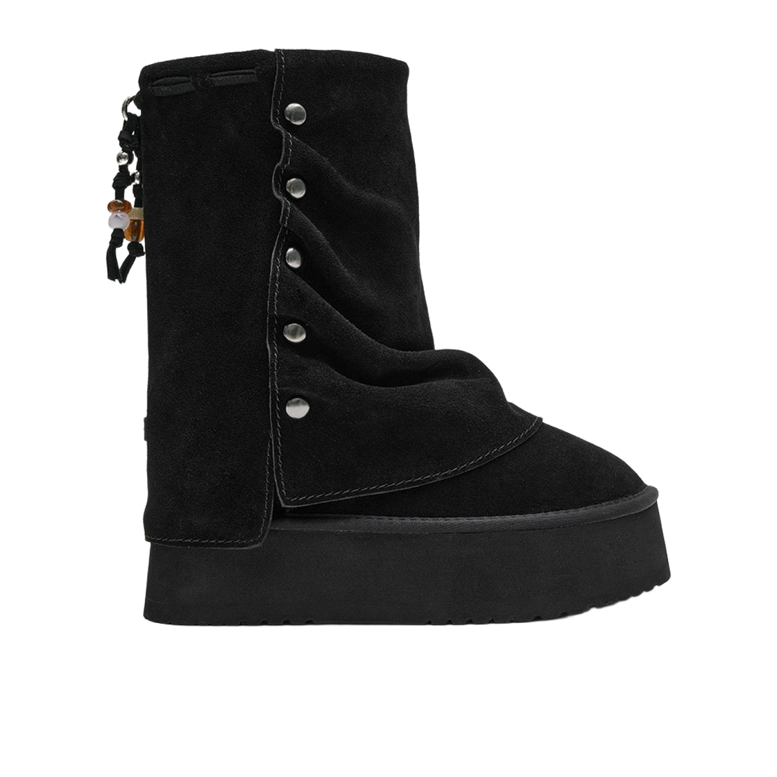 (W) 락피쉬웨더웨어 스터드 맥시 폴디드 부츠 미들 블랙((W) Rockfishweatherwear Stud Maxi Folded Boots Middle Black) - 1