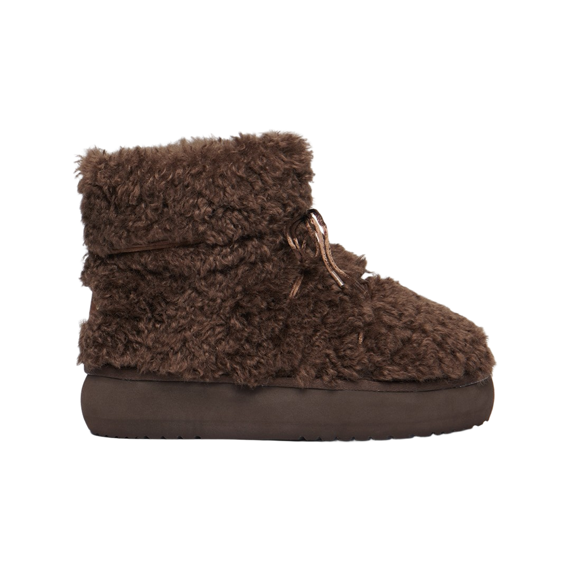 RF1SHBF3UG014 (W) Rockfishweatherwear Curly Fur Boots Short Cocoa