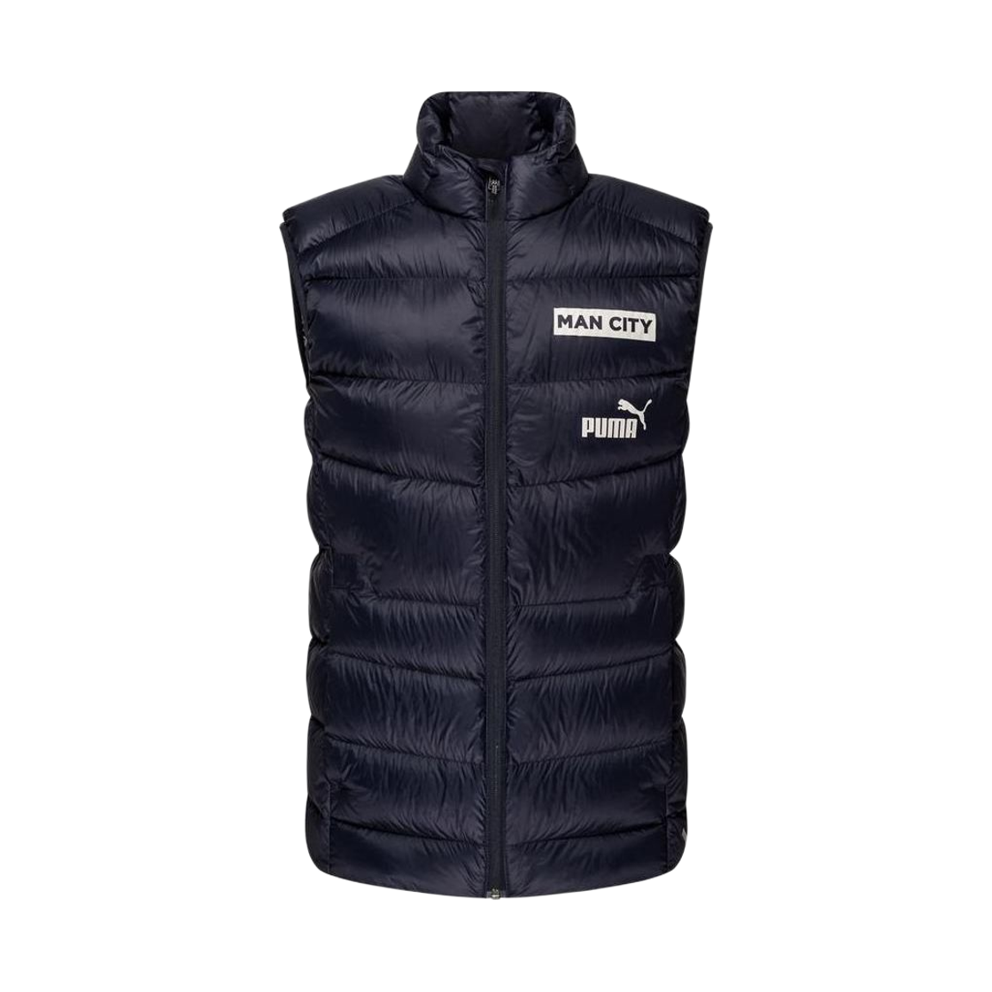 767740-19 Puma Manchester City 2022/23 Casuals Padded Gilet Parisian Night Grey Violet