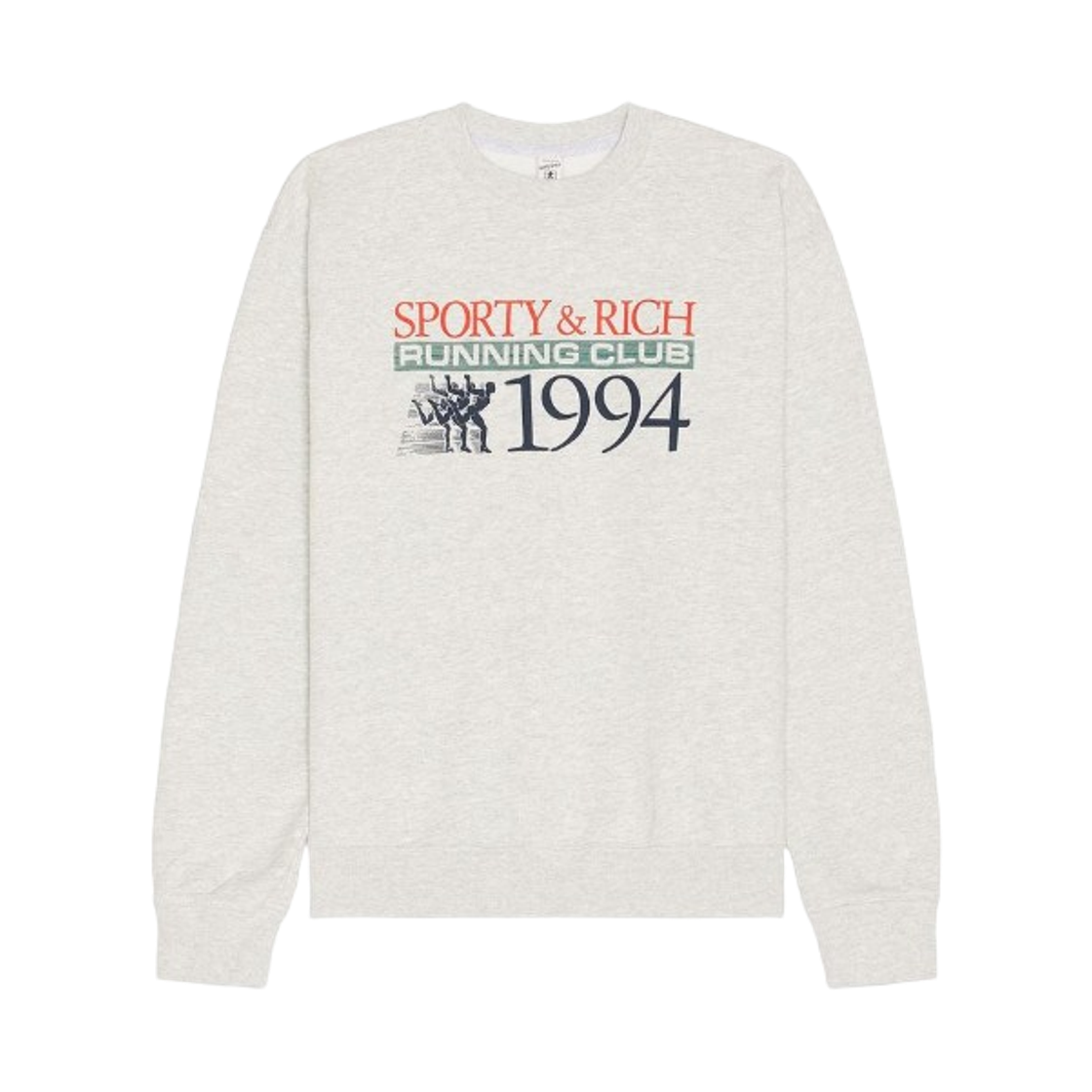ST071514167GY Sporty & Rich Finish Line Crewneck Sweatshirt Grey