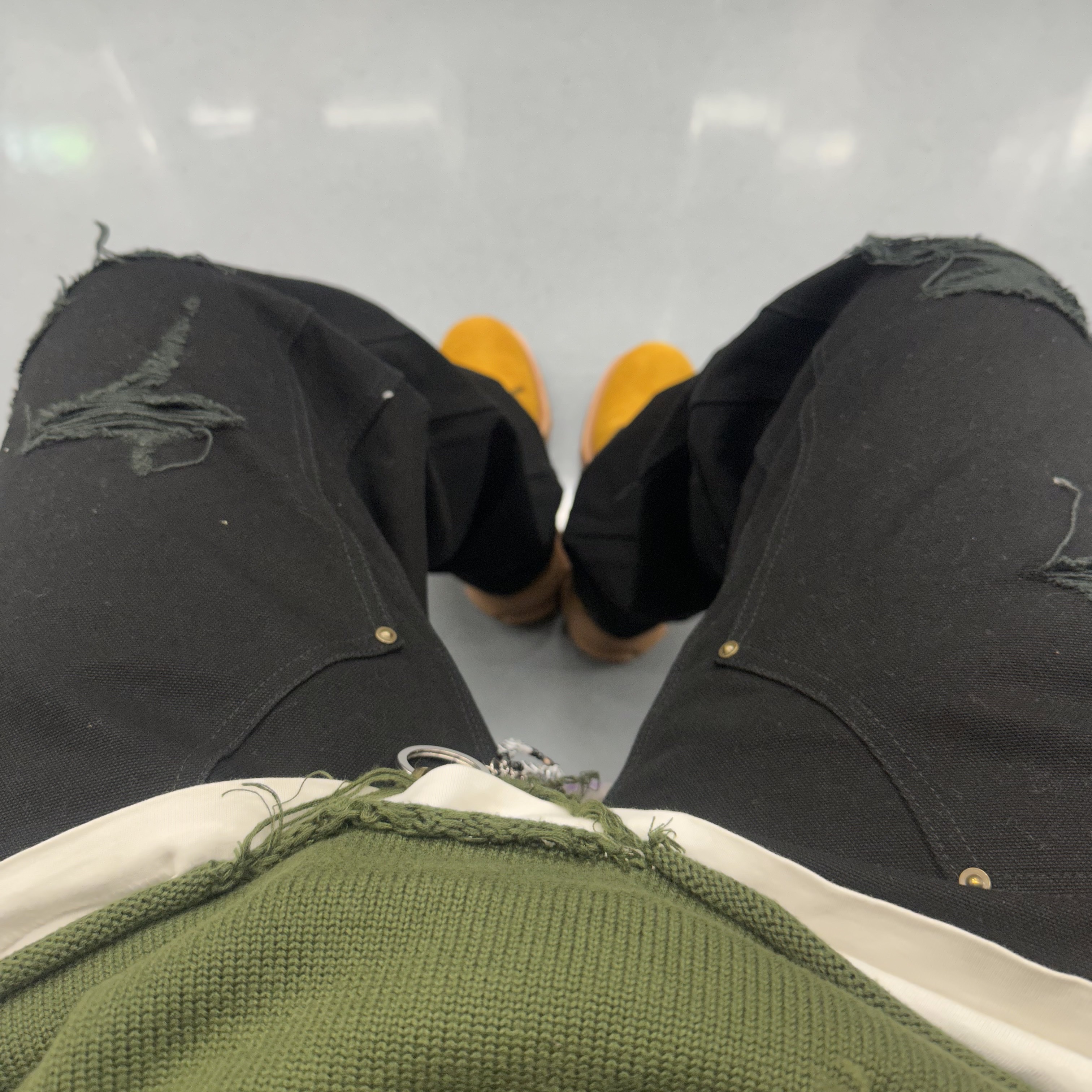 Kamiya Boro Painter Pants Black, Remagine Hybrid Derby Shoes Starting Bigger Wheat 착용 스타일 - 2