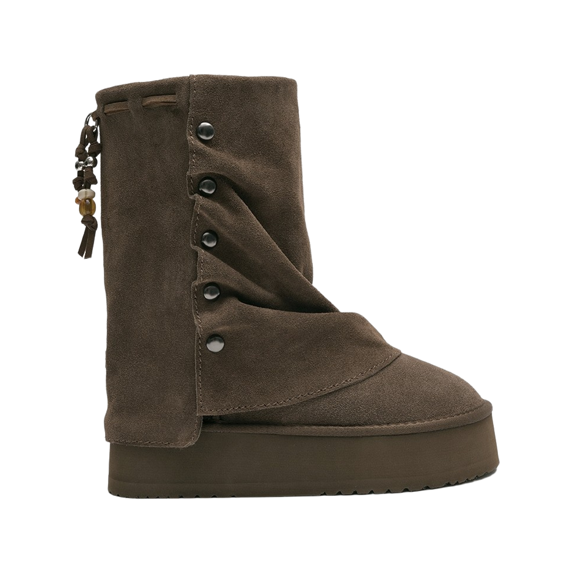 RF1SHBF3UG009 (W) Rockfishweatherwear Stud Maxi Folded Boots Middle Cocoa