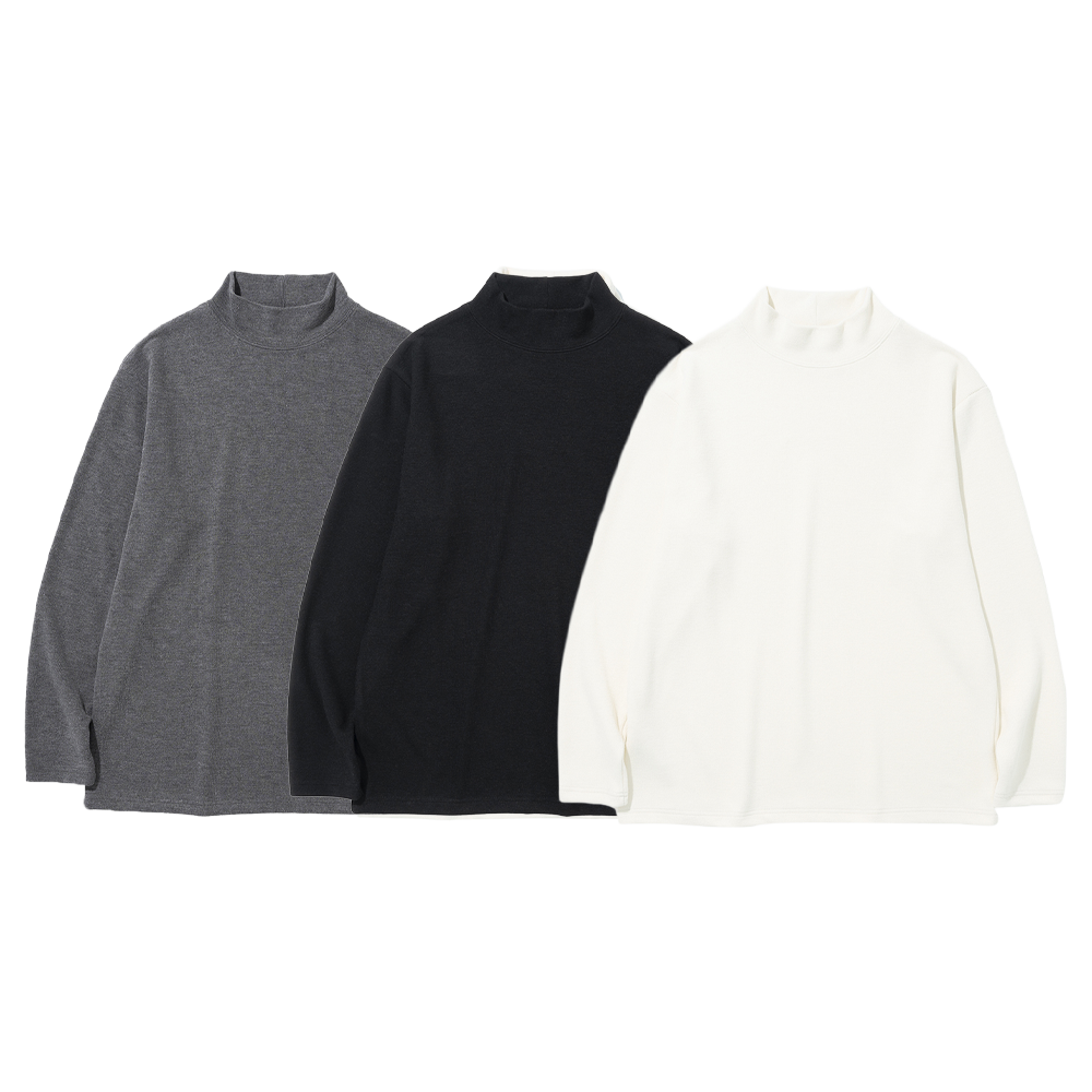 K23AWUK10BK Knitted 2PACK Half Polar Long Sleeve Knit Black