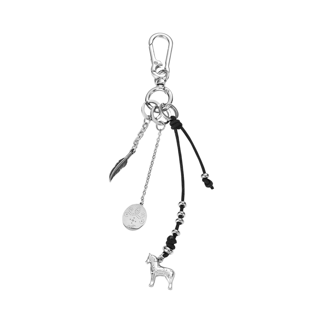 25FWSACAMUBKFF Nff Amulet Leather Keyring Black