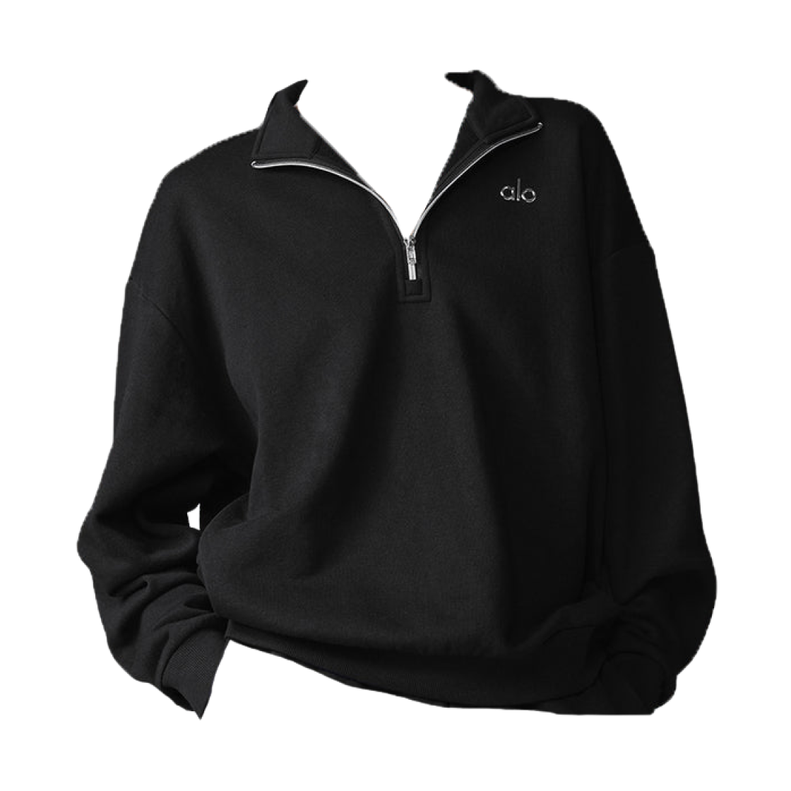 U3040RG Alo Yoga Accolade 1/4 Zip Pullover Black