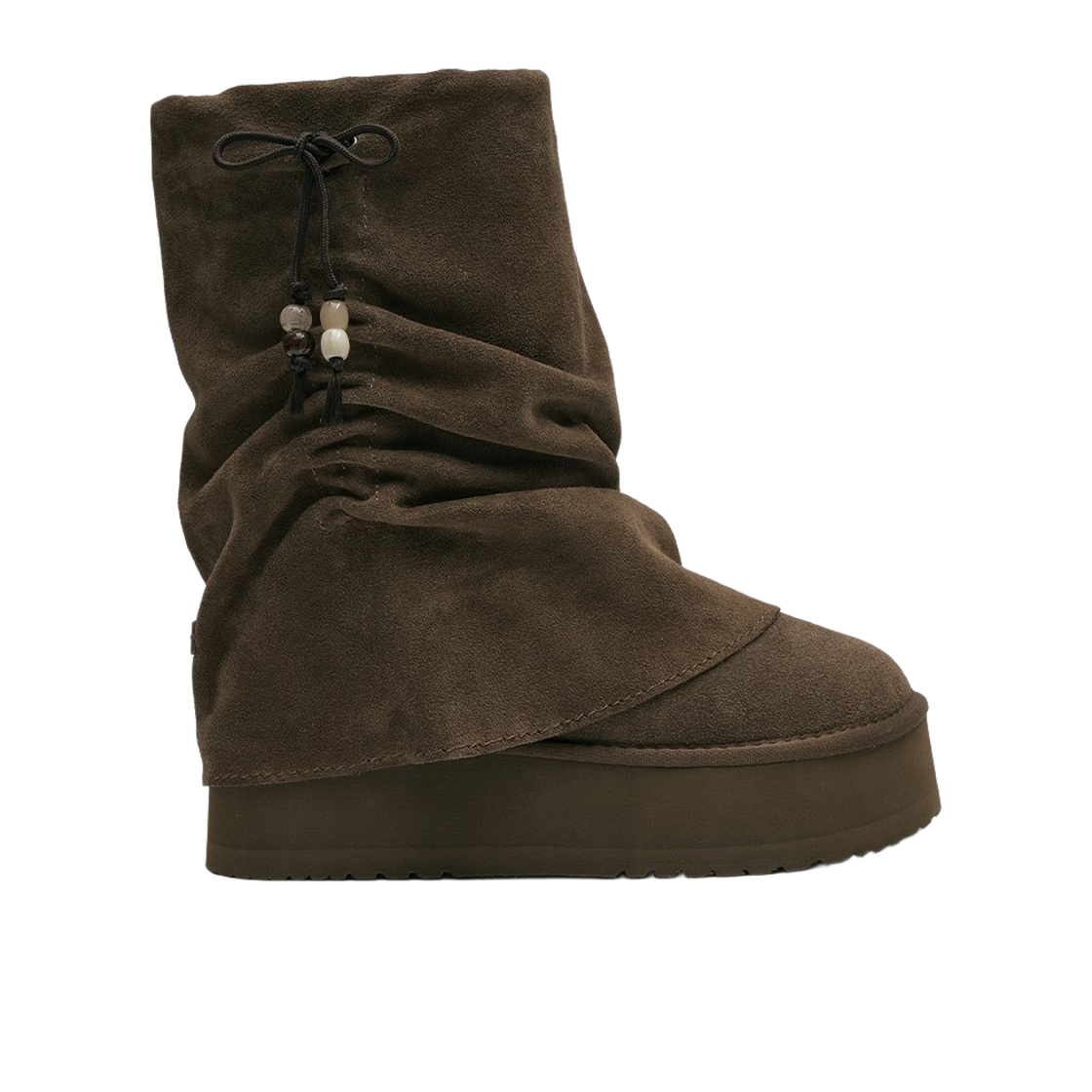 (W) 락피쉬웨더웨어 개더드 맥시 폴디드 부츠 미들 블랙((W) Rockfishweatherwear Gathered Maxi Folded Boots Middle Cocoa)