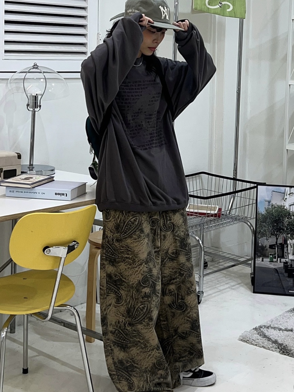 Aoiro 6-Panel Bone A/N Cap Olive, Vans Knu-Skool Black True White 착용 스타일 - 3