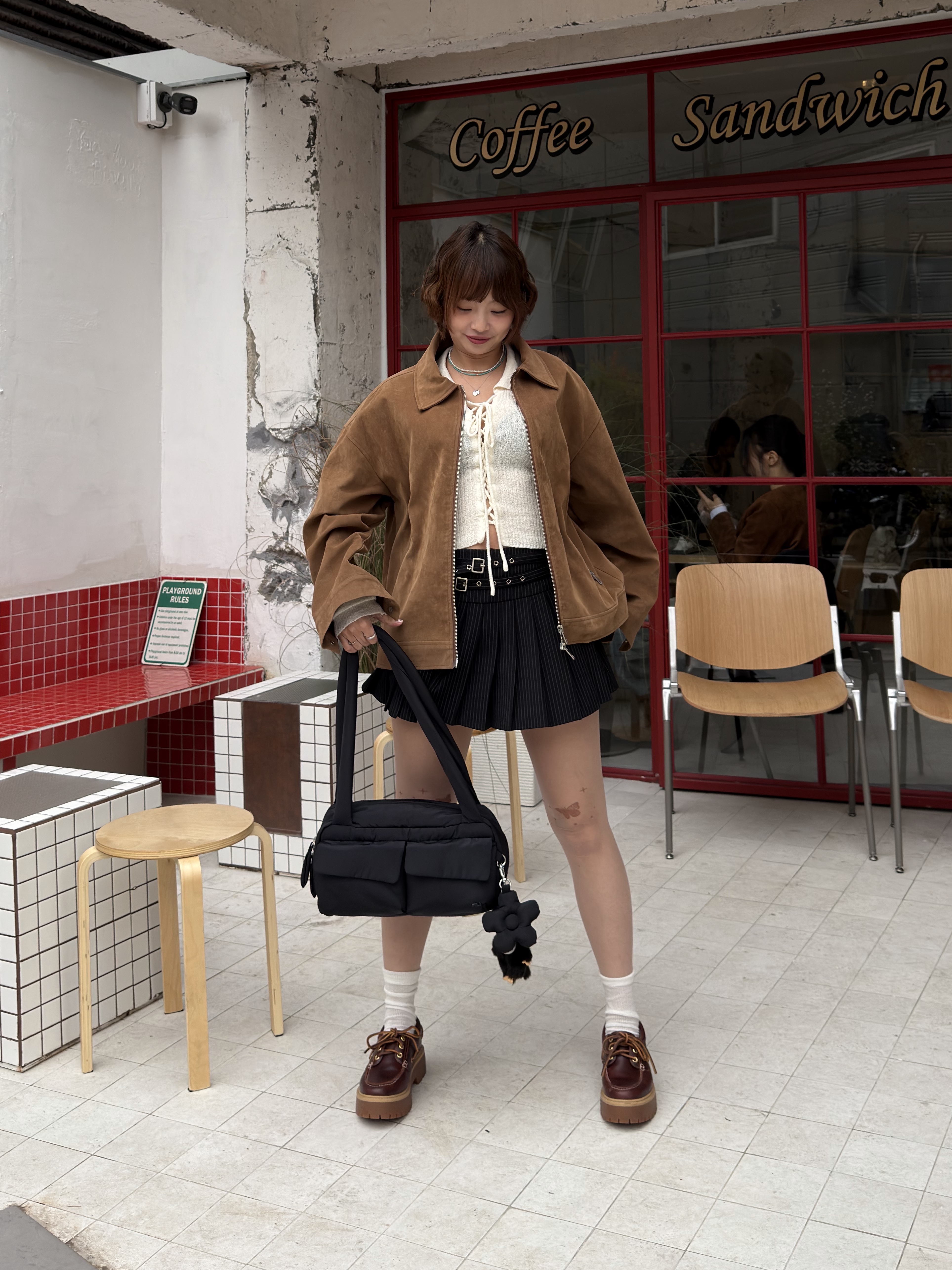 (W) Timberland Classic 3-Eye Boat Shoes Brown - Wide, Monchhichi Colors Key Chain Black 착용 스타일 - 2