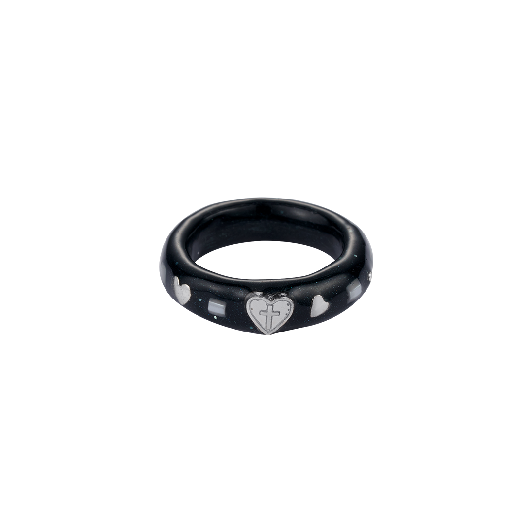 25SSJRGHEABKFF Nff Heart Term Ring Black
