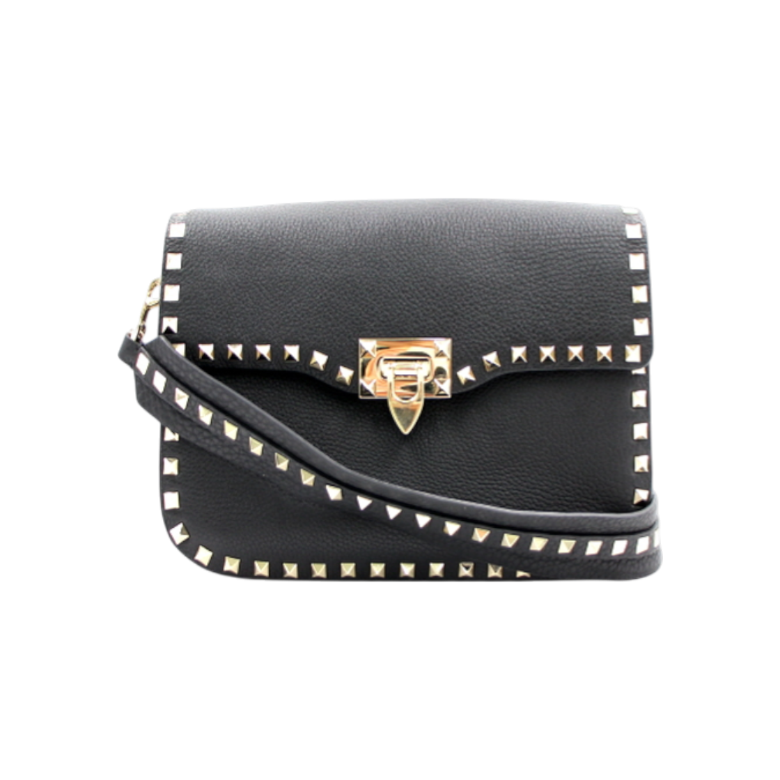 ITIHUSPOCNBJ Valentino Rockstud Black Shoulder and Crossbody Bag