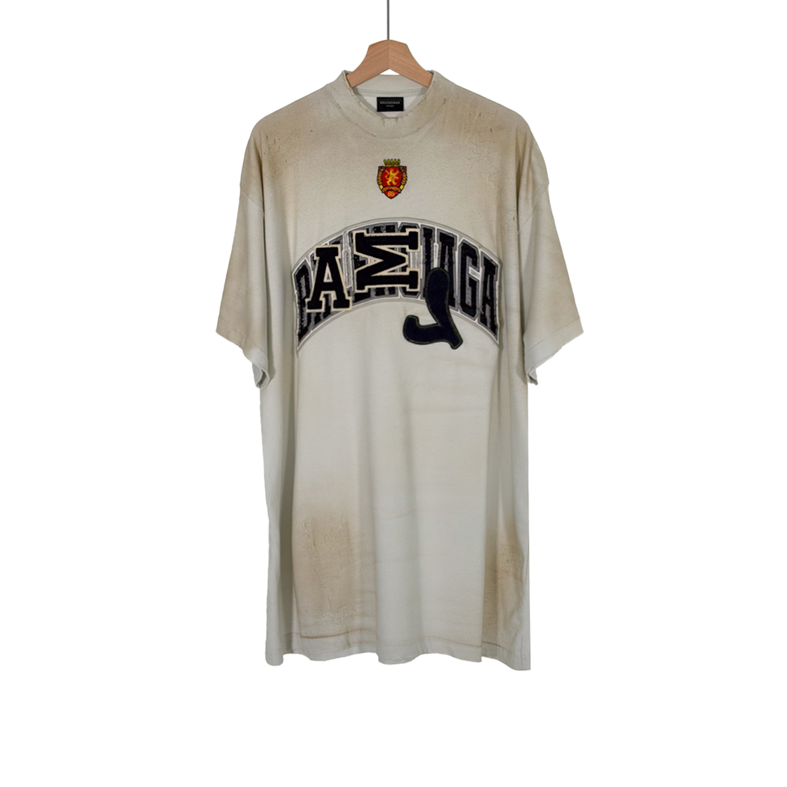 발렌시아가 남성 스케이터 더티 워싱 오버사이즈 반팔 티셔츠 화이트(Balenciaga Men's Oversized Skater T-Shirt in White with Dirty Wash)