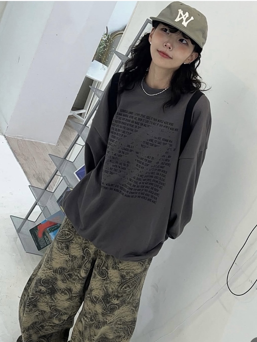 Aoiro 6-Panel Bone A/N Cap Olive, Vans Knu-Skool Black True White 착용 스타일 - 1