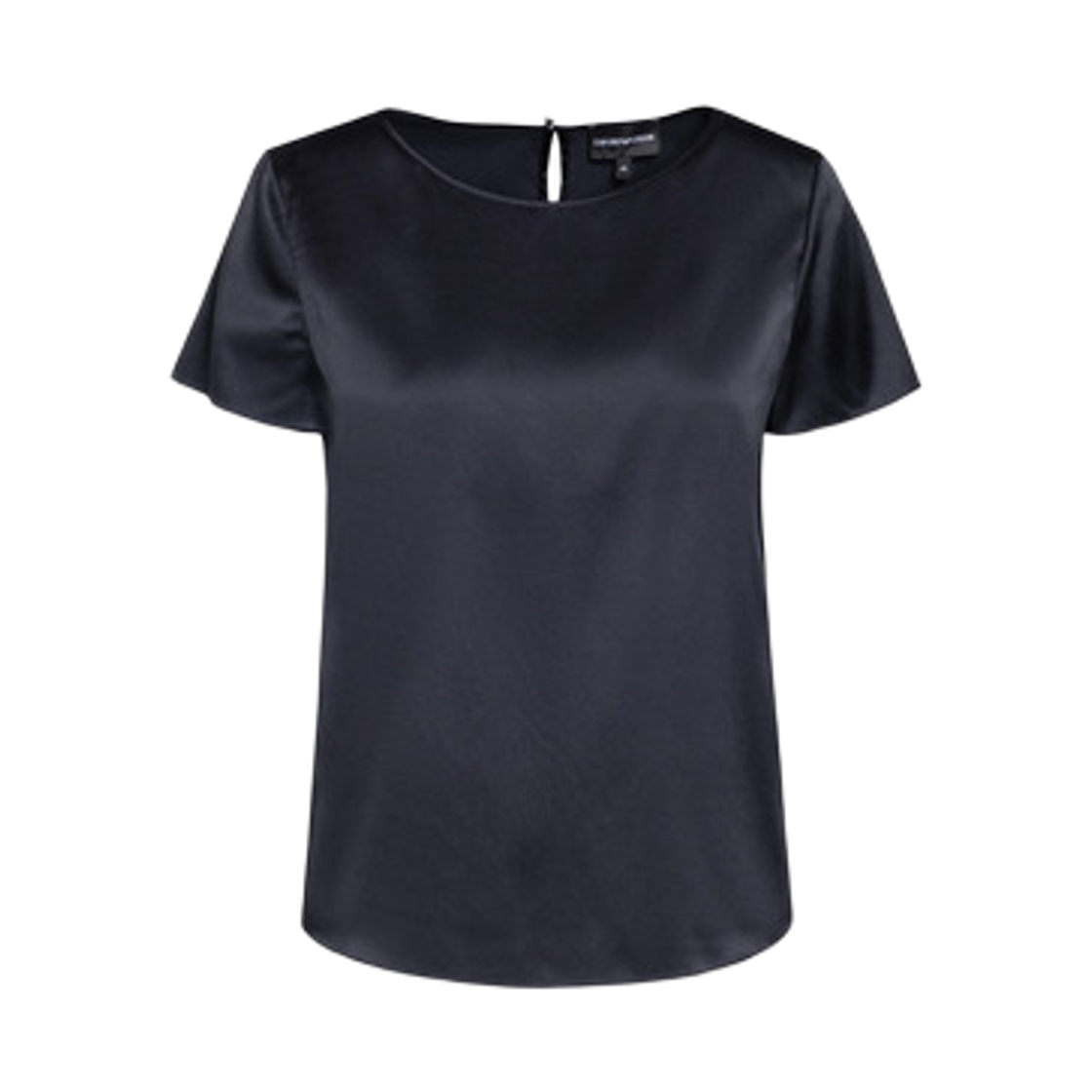 8N2K152NXXZ0926 (W) Emporio Armani Short Sleeve Silk Satin Blouse Navy Blue