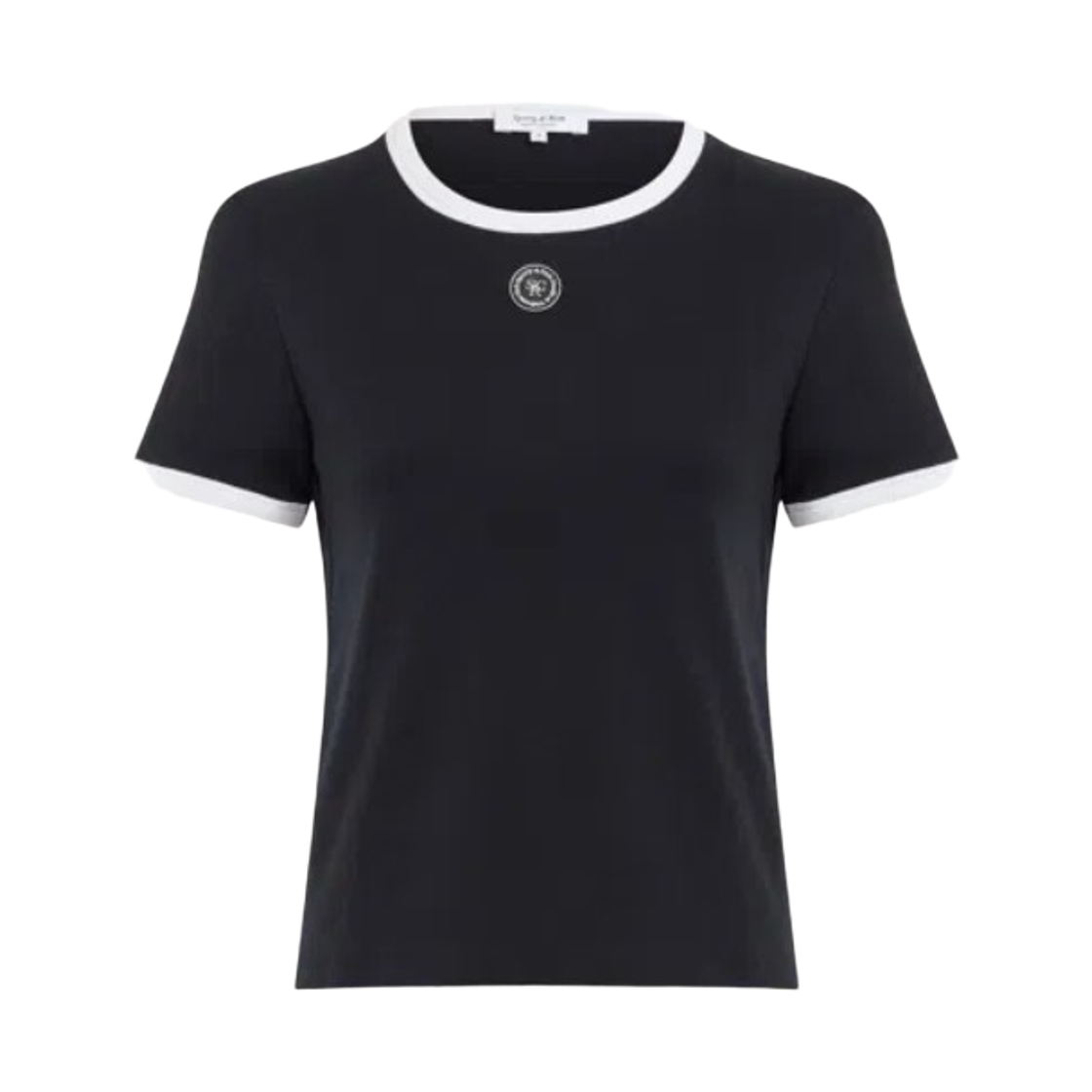 (W) 스포티 앤 리치 링거 티셔츠 블랙((W) Sporty & Rich Ringer T-Shirt Black)