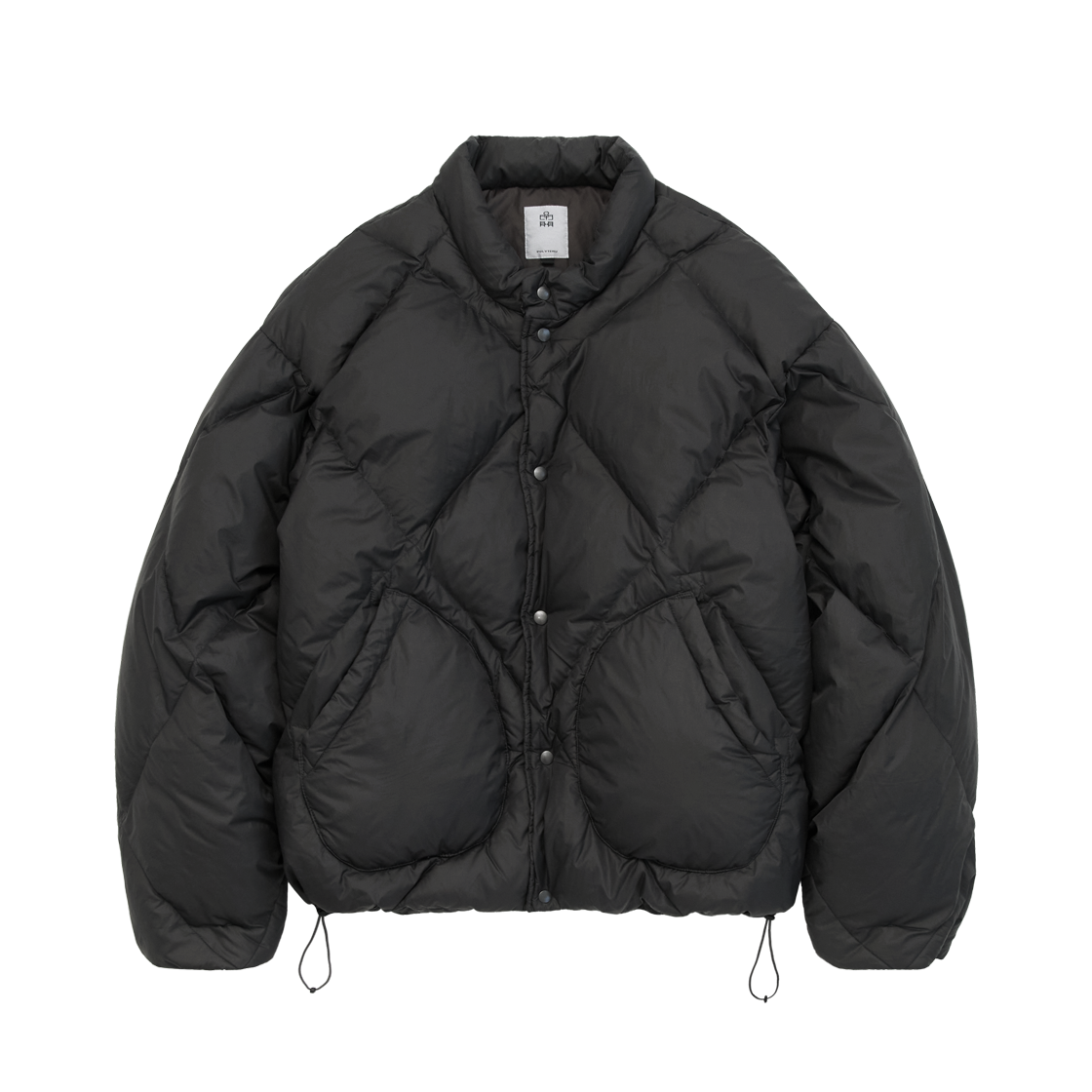 PL5LDW0001MI Polyteru Rhombus Down Puffer Jacket Black Charcoal