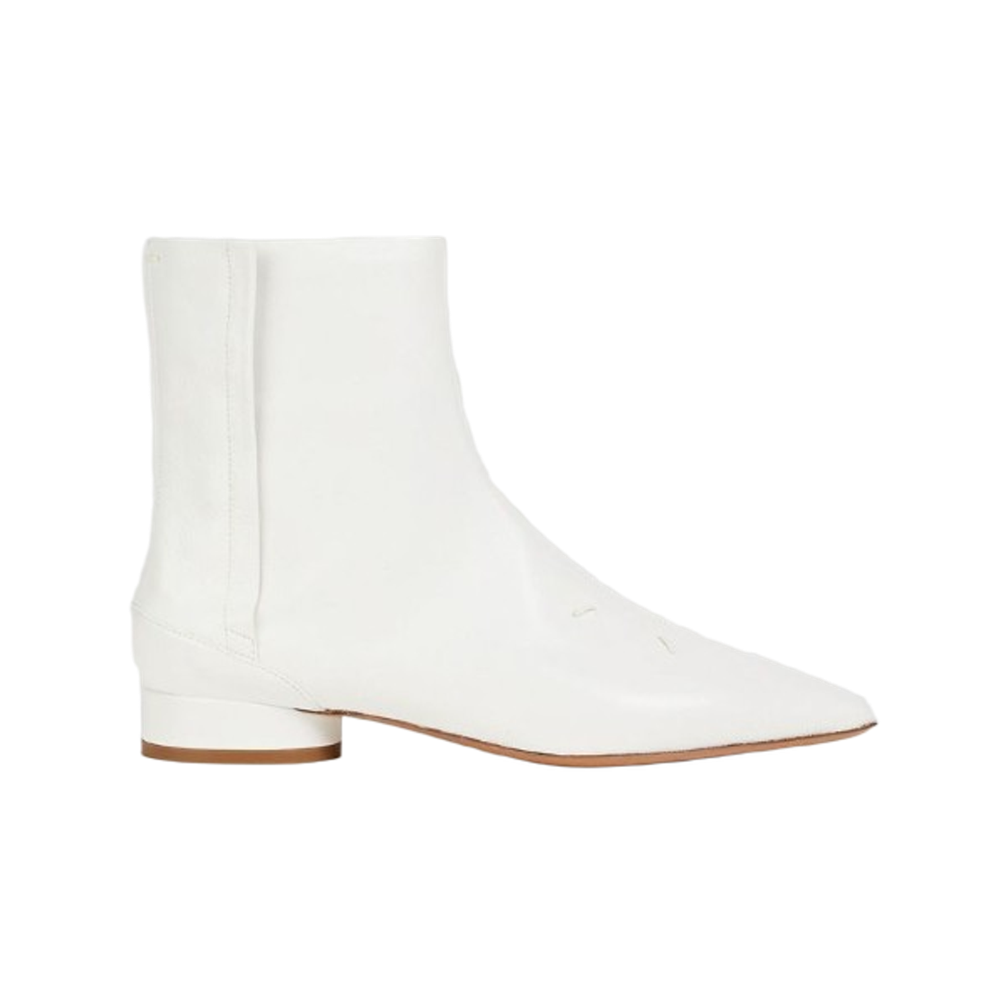 (W) 메종 마르지엘라 타비 레더 앵클 부츠 화이트((W) Maison Margiela Tabi Leather Ankle Boots White) - 1