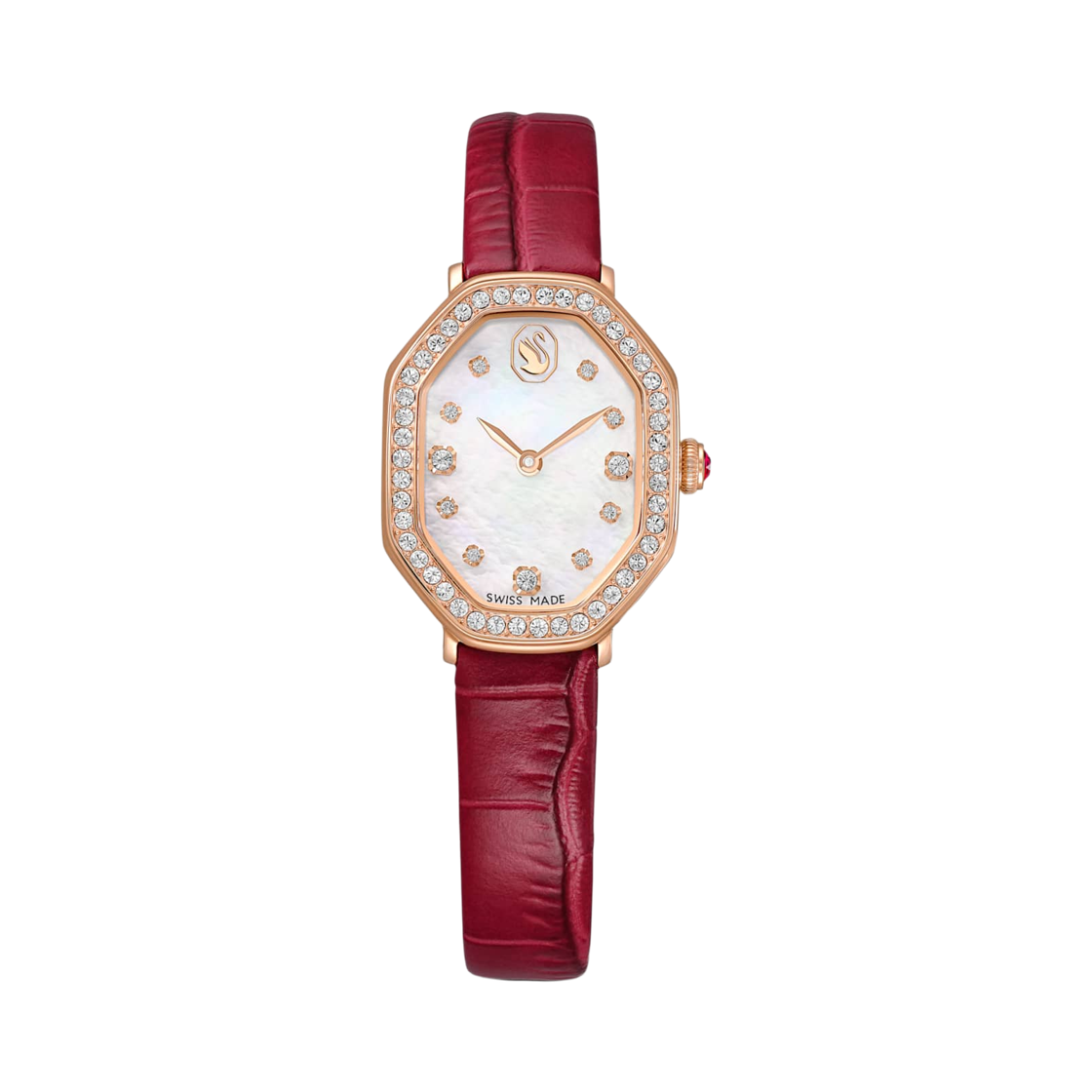 (W) 스와로브스키 덱스테라 옥타곤 워치 23mm 레드 로즈 골드((W) Swarovski Dextera Octagon Watch 23mm Red Rose Gold)