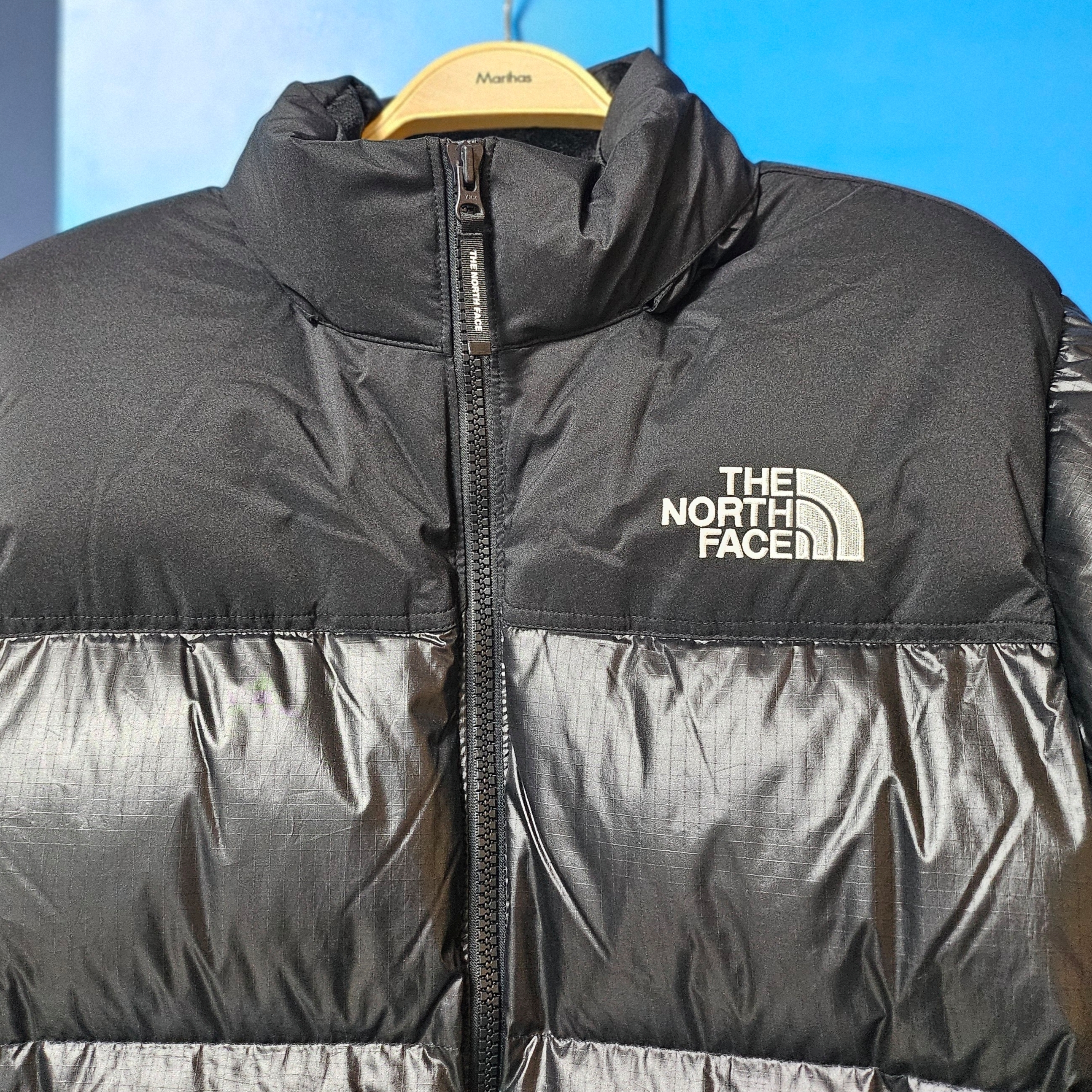 The North Face White Label Novelty Nuptse RDS Down Jacket Black 착용 스타일 - 2