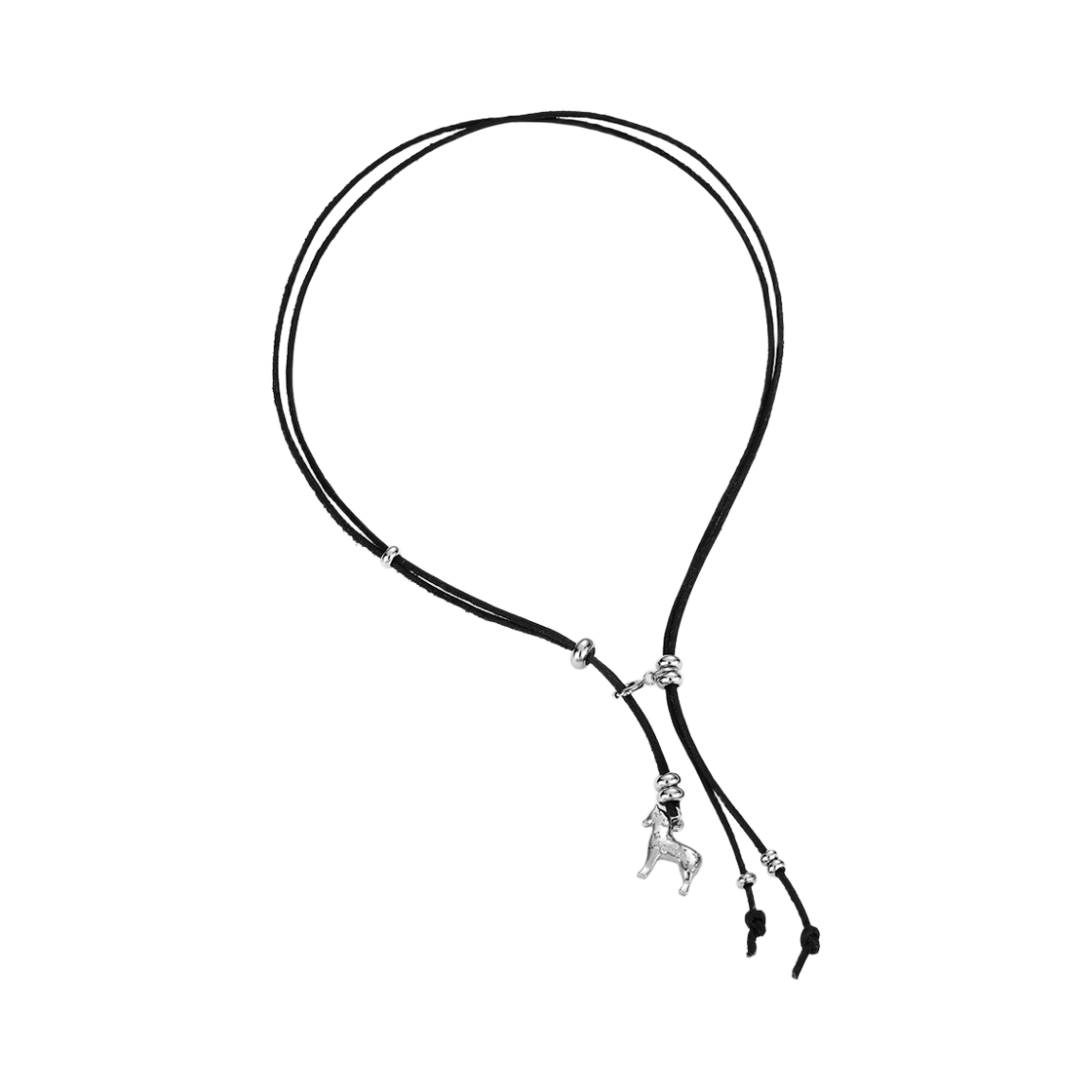 25SSSNLHORBKFF Nff Horse Leather Necklace Black