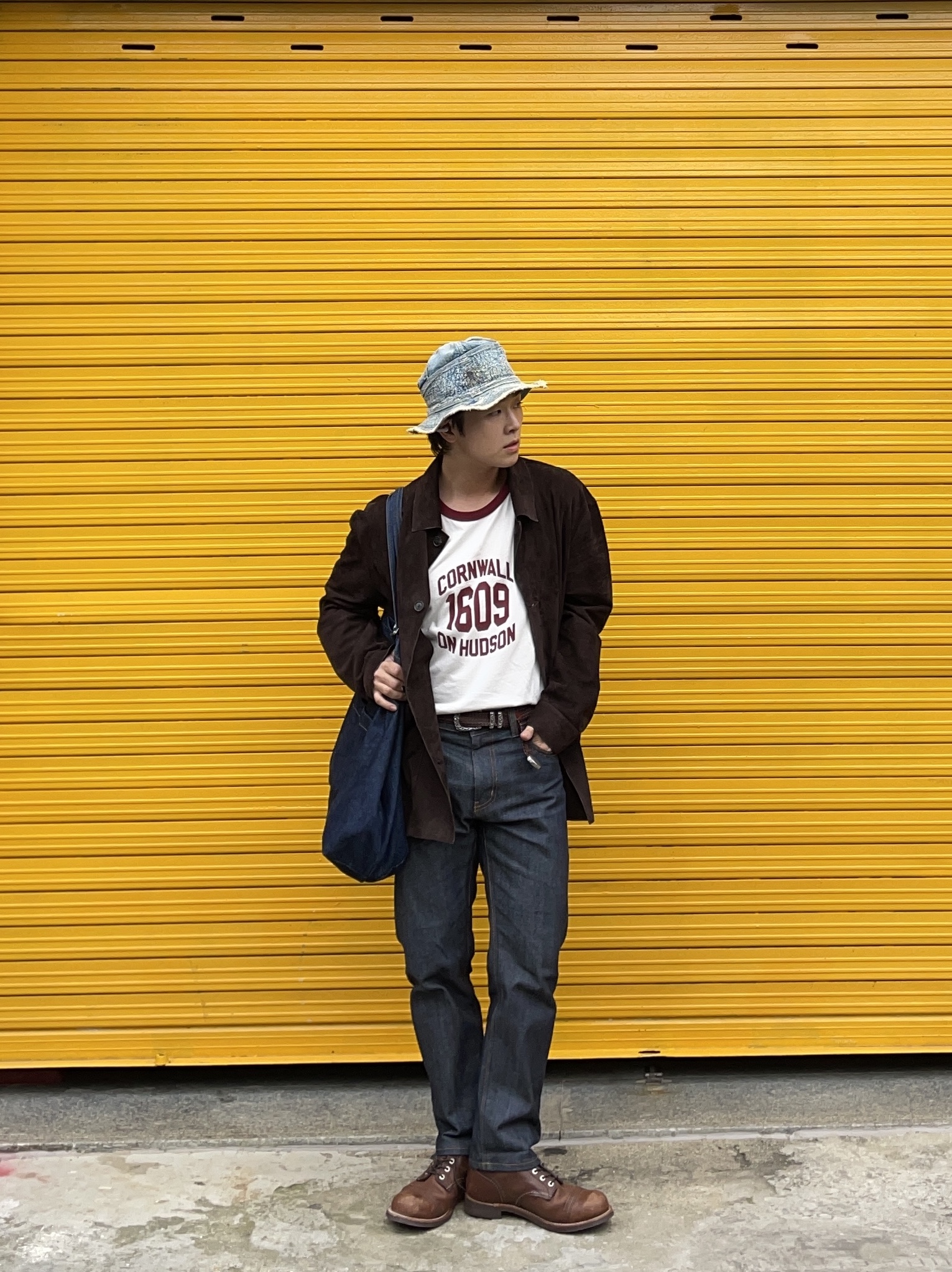 Kapital 11.5 oz. Denim The Old Man And The Sea Hat Indigo, Red Wing Iron Ranger 8111 Amber Harness - D 착용 스타일