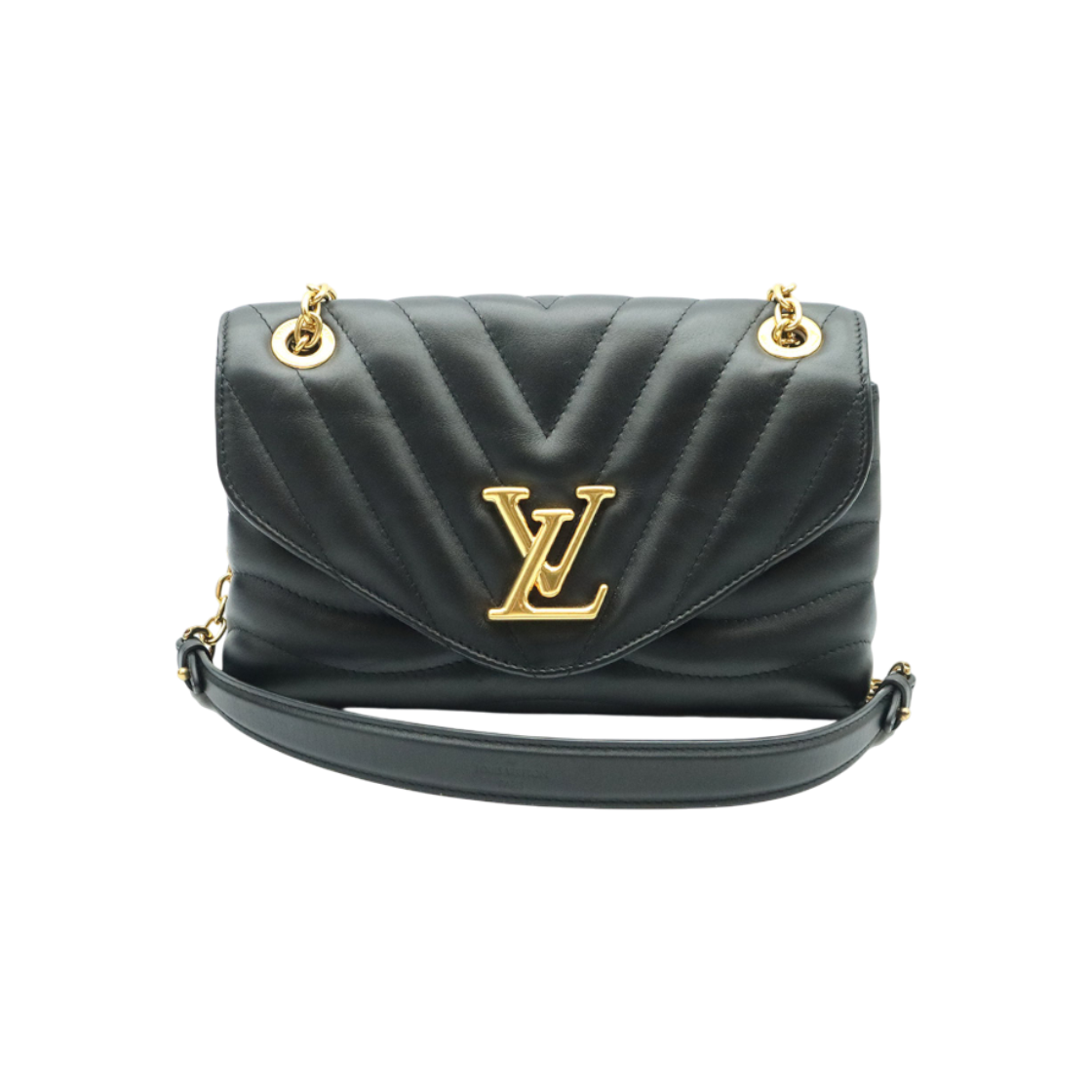 IT8LSVUEKQCH Louis Vuitton LV New Wave Chain Shoulder Bag in Noir Black